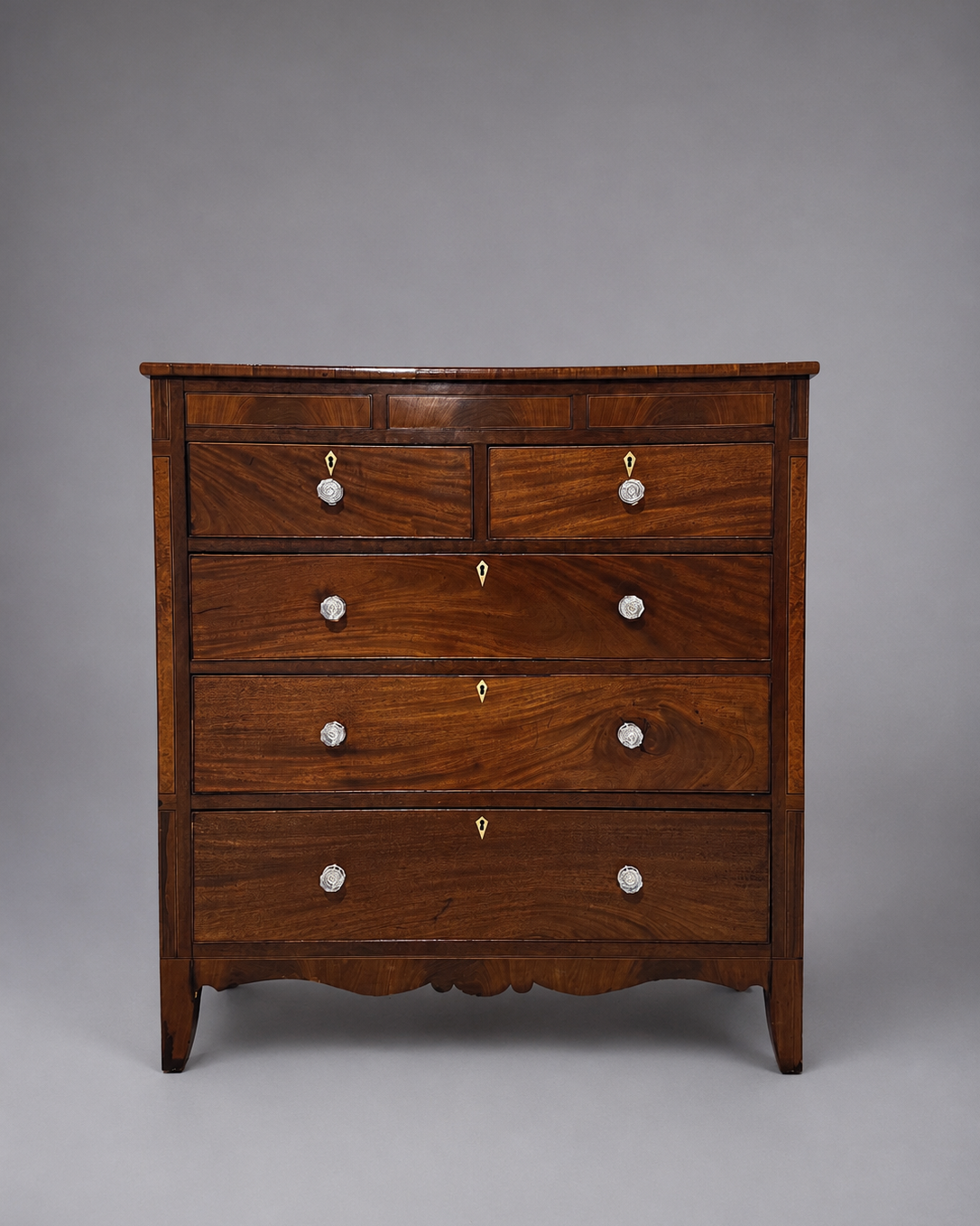 An Early 19th C. Sheraton Mahogany Chest with Inlay