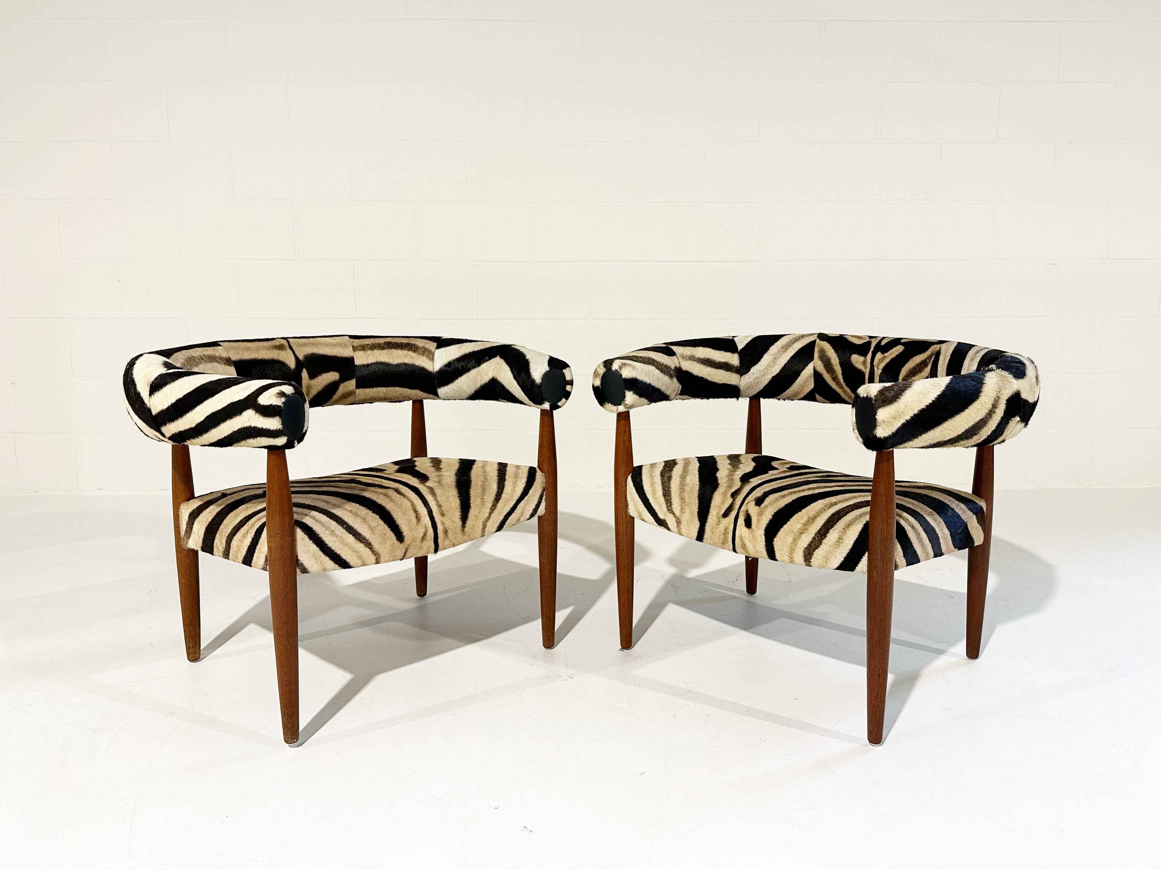 Ring Lounge Chairs in Zebra Hide