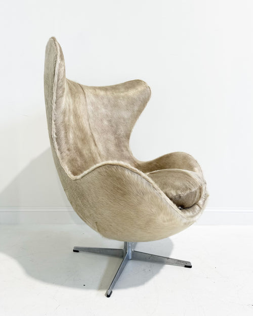 Egg Chair and Ottoman in Brazilian Cowhide