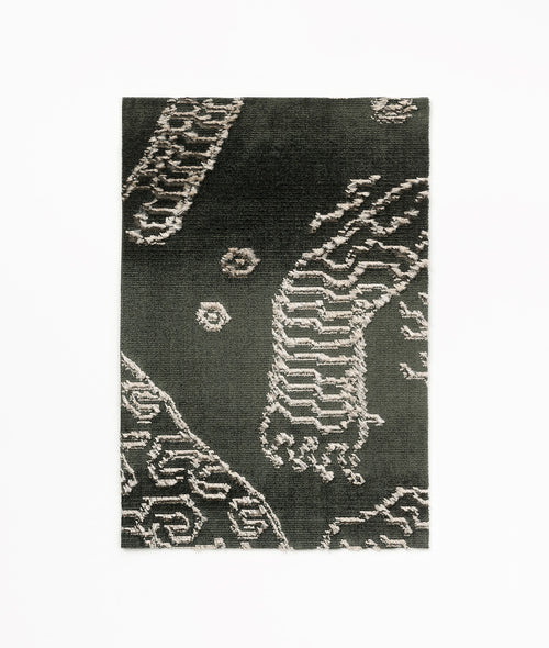 The Forsyth Mushroom Pouf in Dedar 'Tiger Mountain' Jacquard Velvet