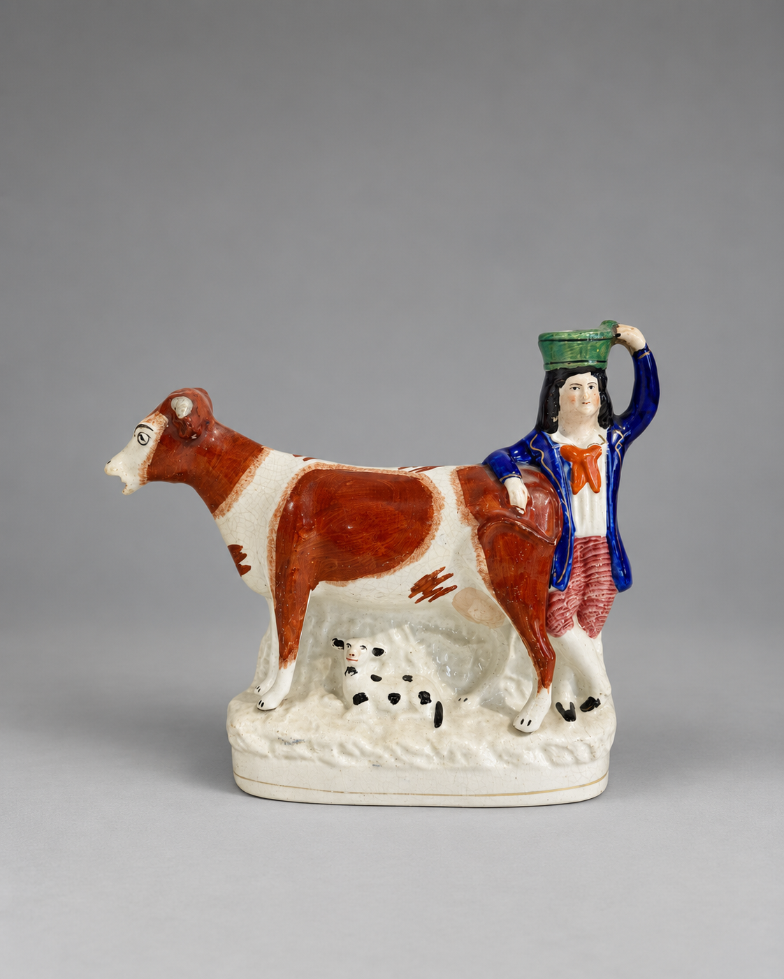 Antique English Staffordshire Cow Spill Vase