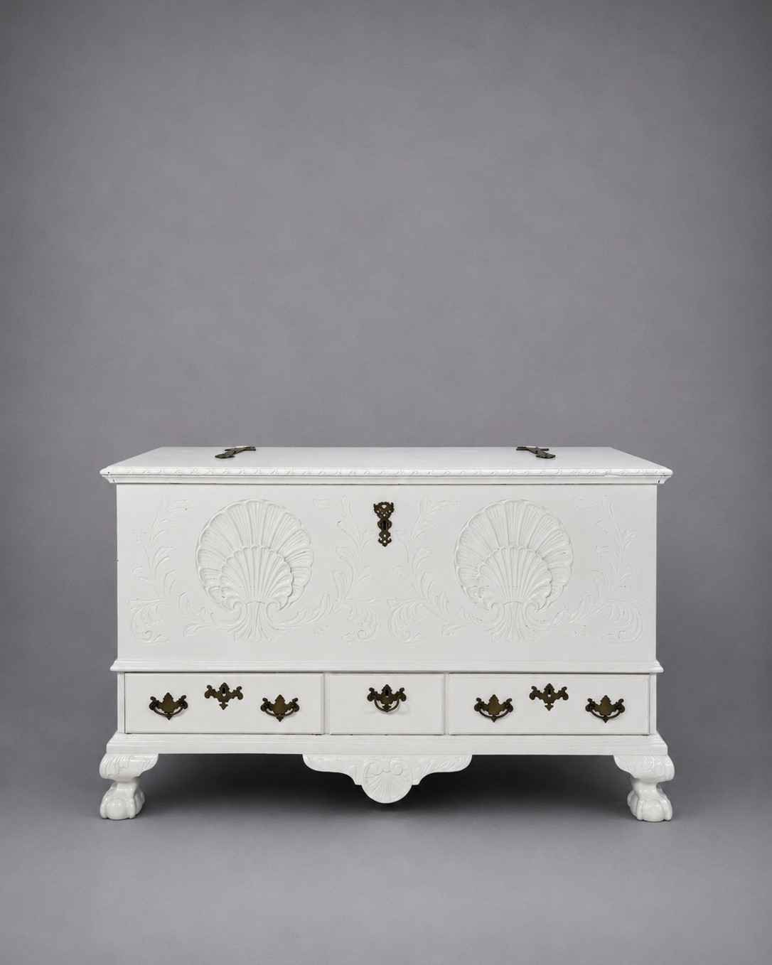 An Early 19th C. Chippendale Blanket Chest, Newly Hand-Painted