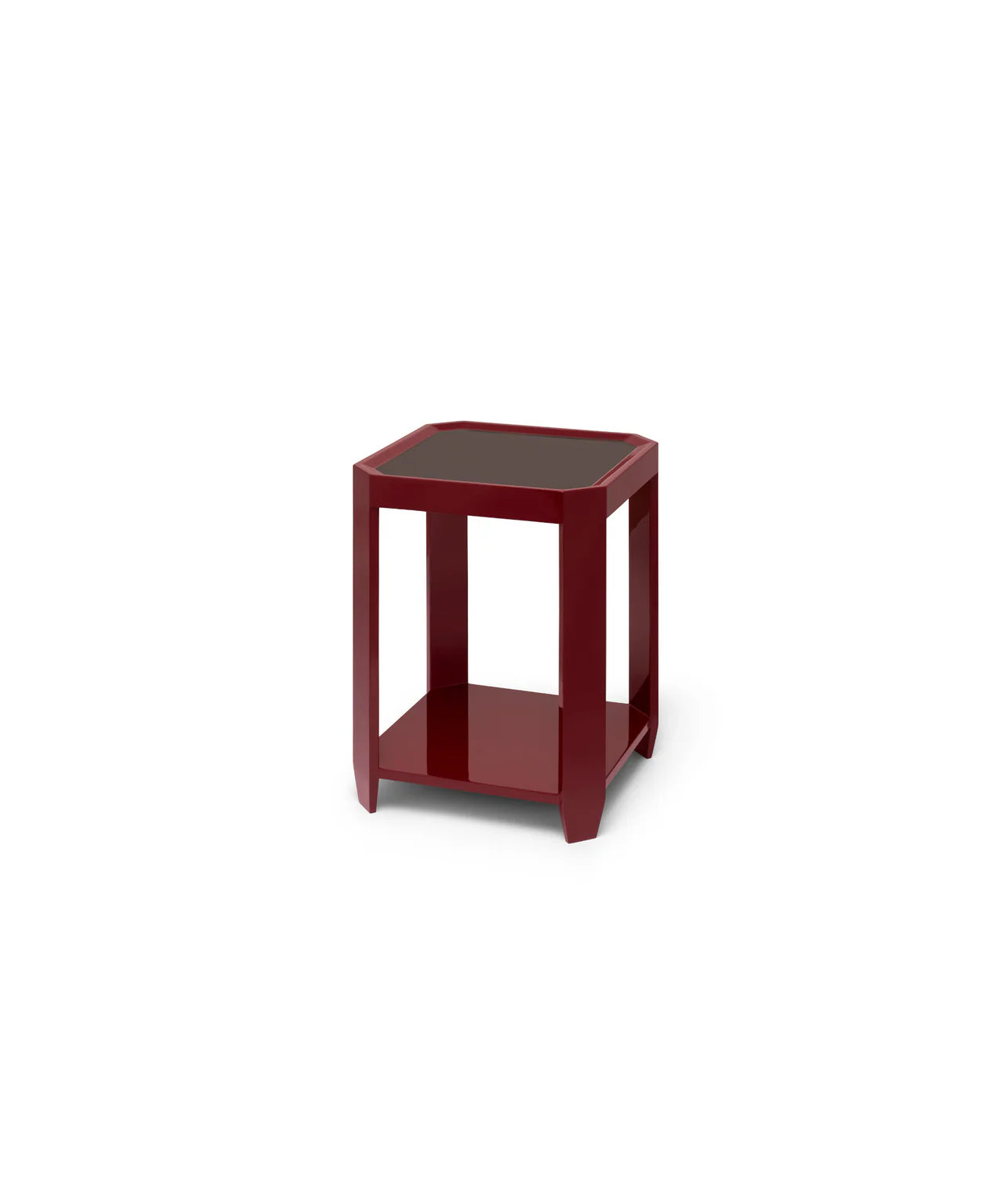 Felix Square Side Table | Chocolate/Bordeaux Red