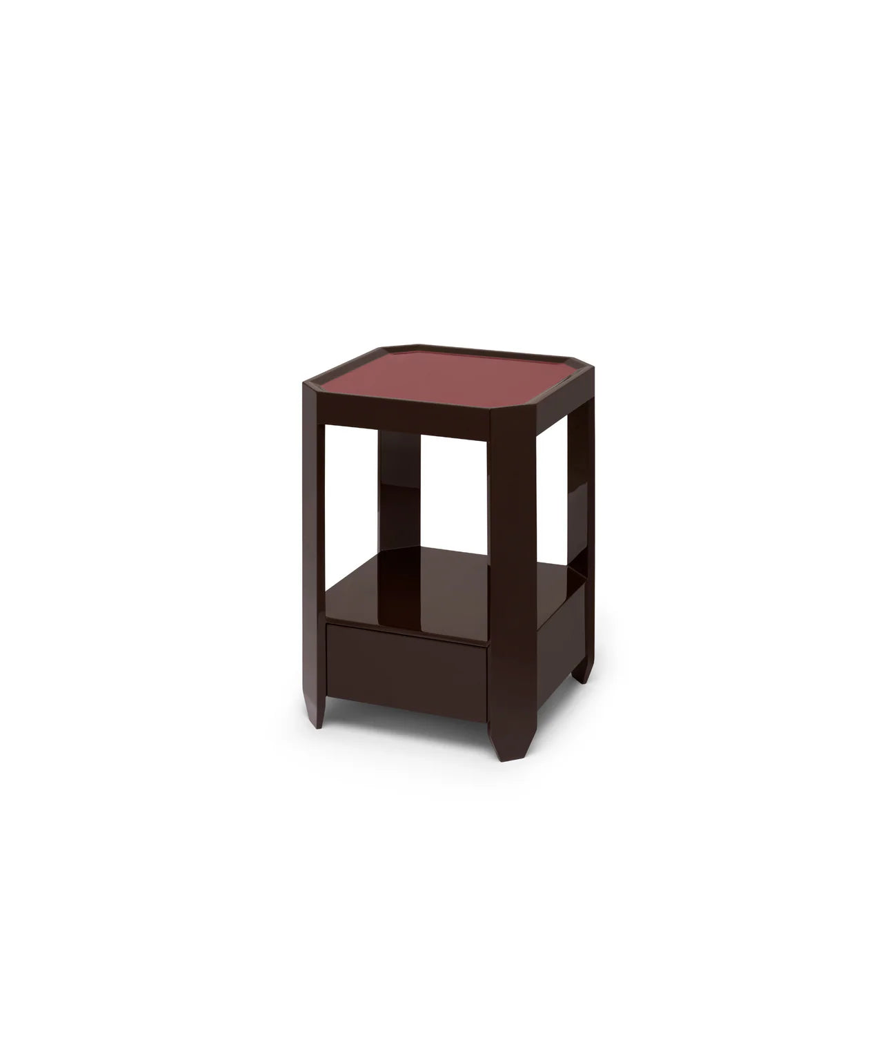 Felix Bedside Table | Bordeaux Red/Chocolate