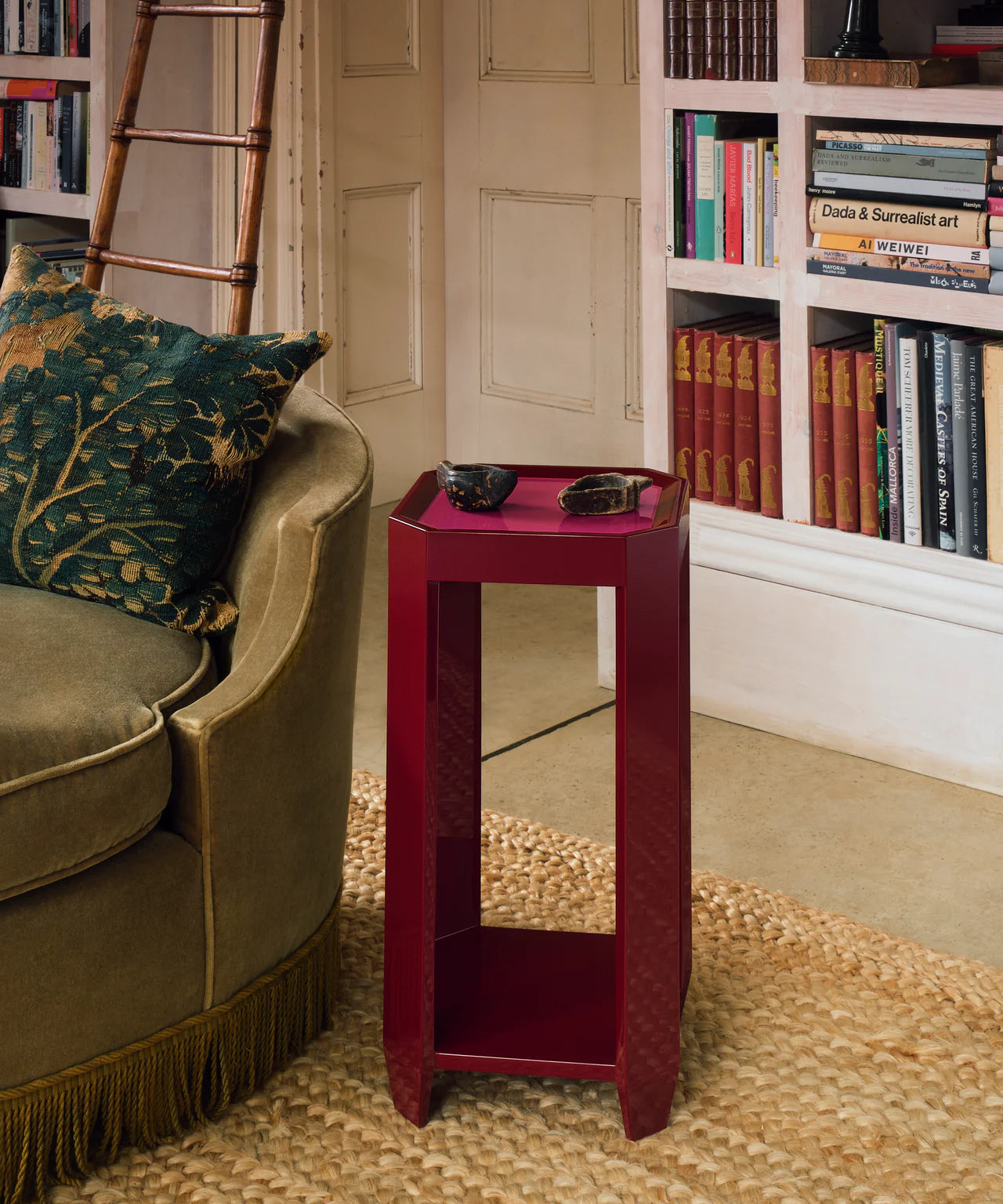 Felix Drink Table | Bordeaux Red/ Fuchsia Pink