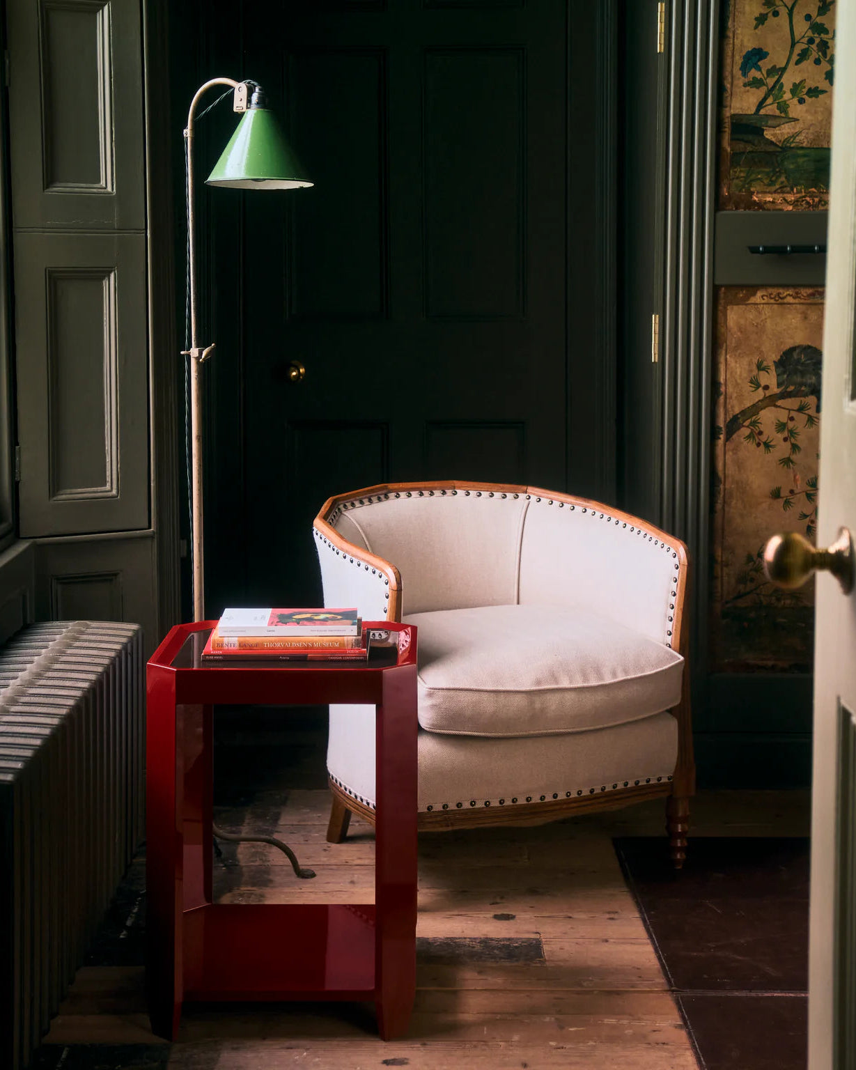 Felix Square Side Table | Chocolate/Bordeaux Red