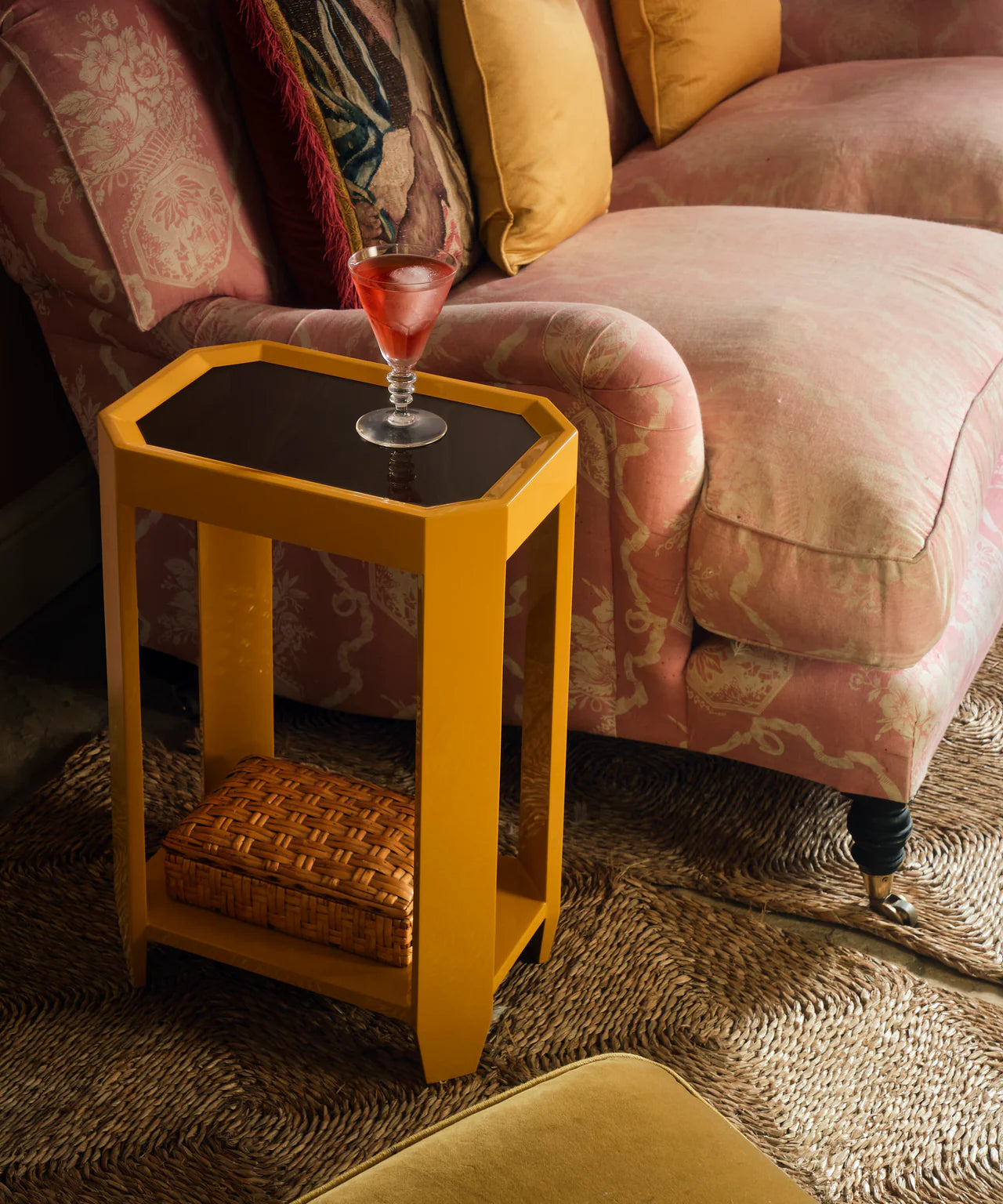 Felix Rectangular Side Table | Chocolate/Sienna Yellow