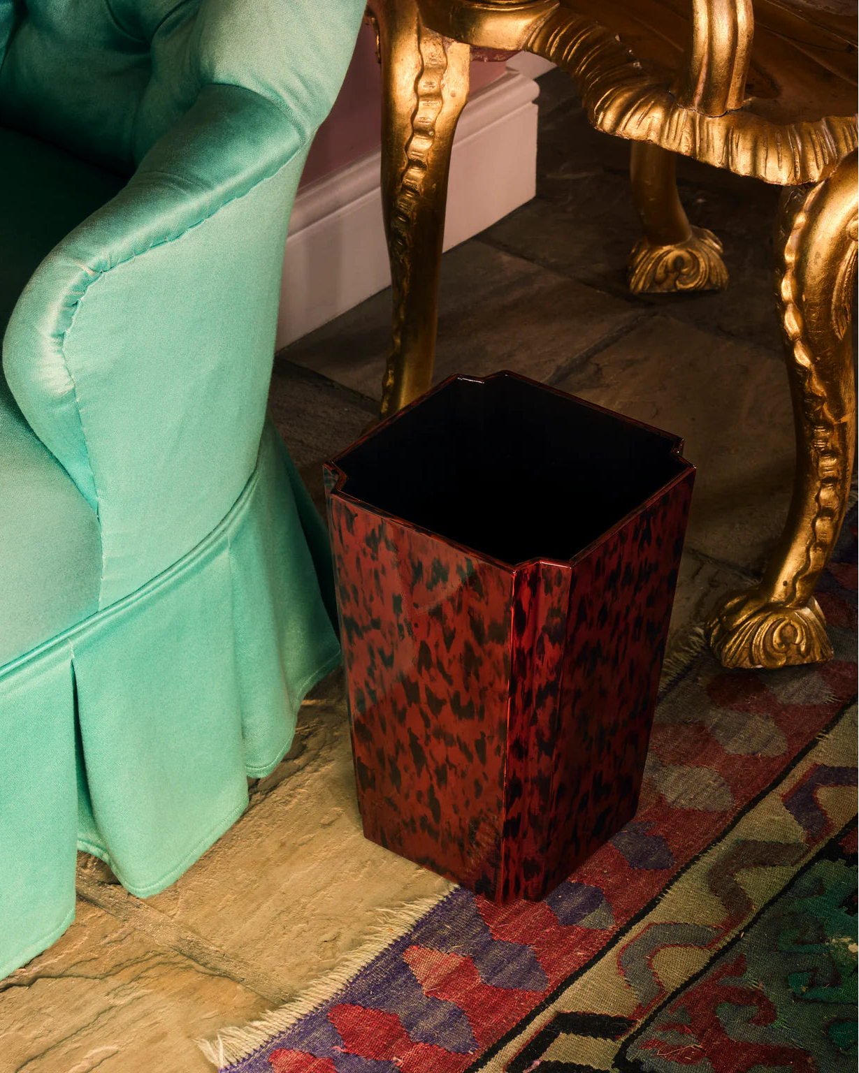 Jean Waste Paper Basket | Brown Tortoiseshell