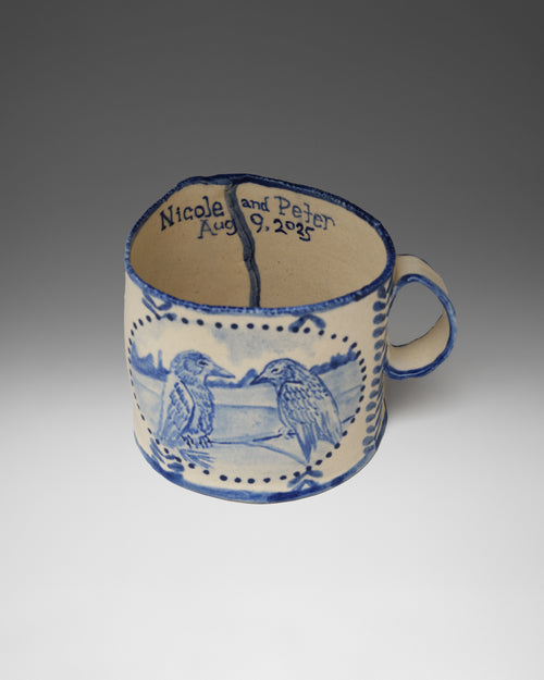 The Lovebirds Mugs, Wedding Gift Commission