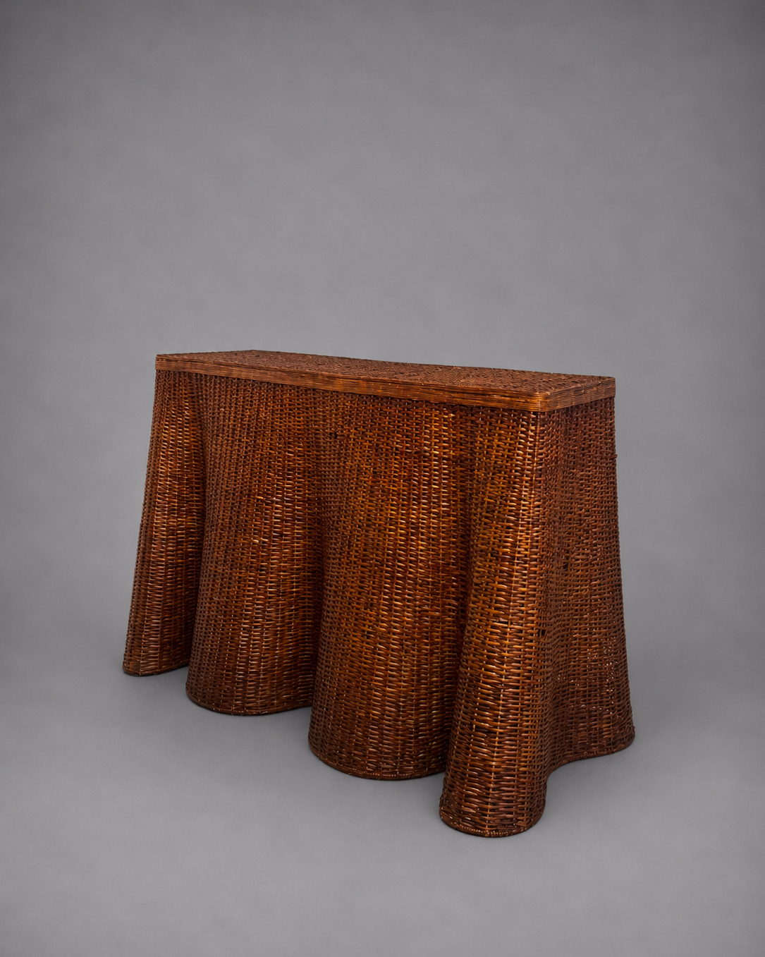 Vintage Wicker Console