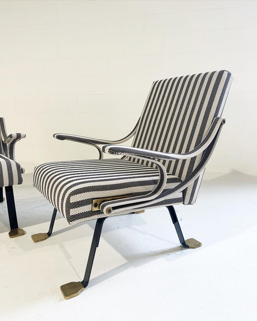 Digamma Lounge Chairs in Dedar Cotton Twill, Pair