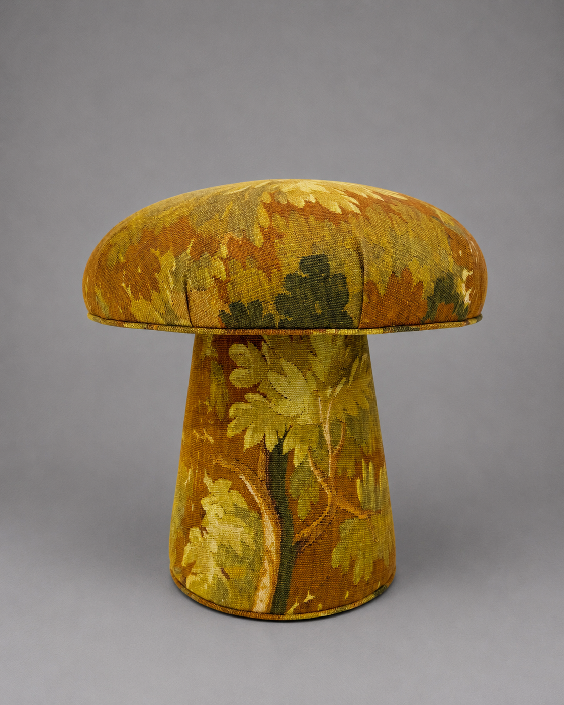 The Forsyth Mushroom Pouf in Dedar 'Schwarzwald' Automne
