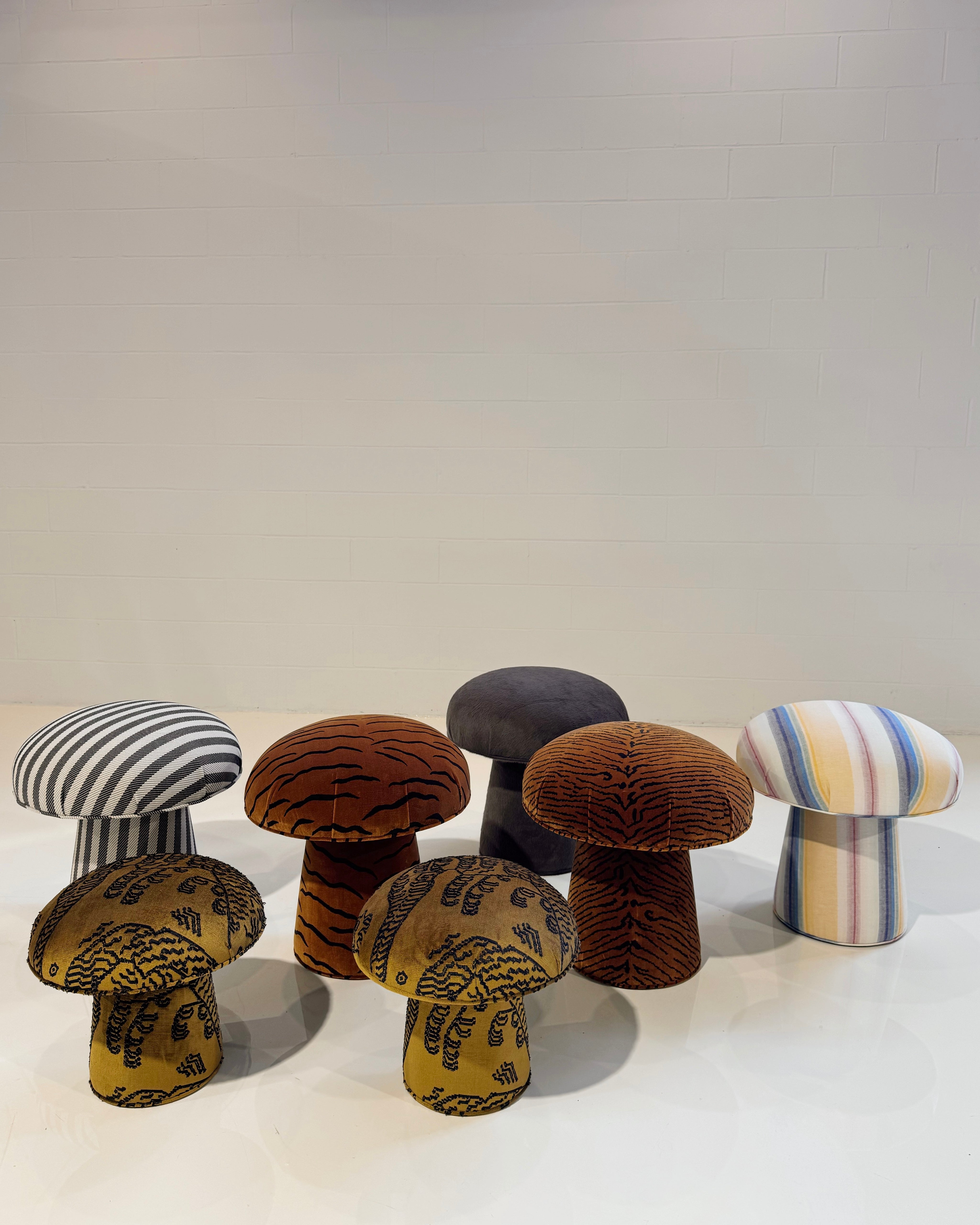 The Forsyth Mushroom Pouf in Loro Piana 'Incas' Alpaca Wool