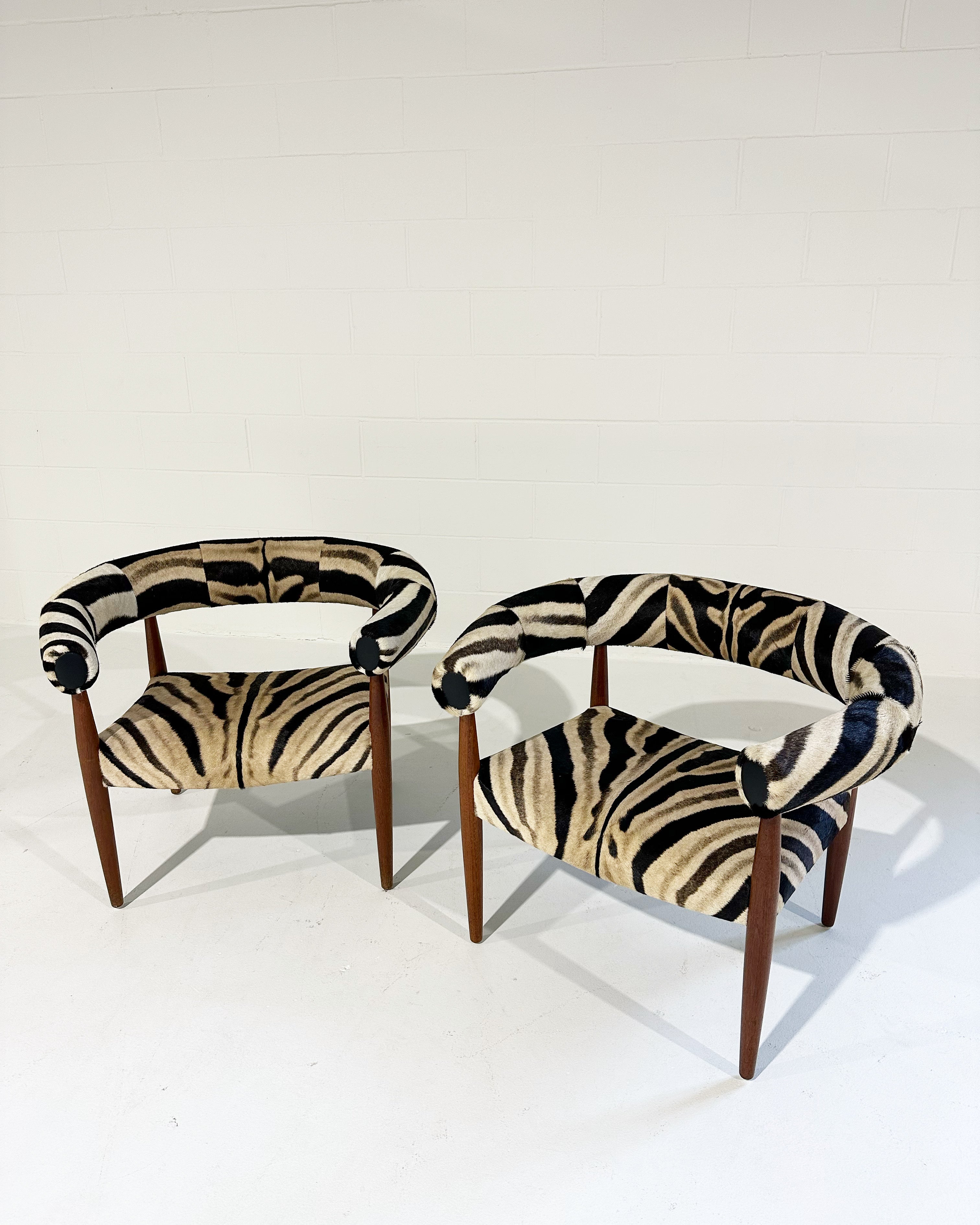 Ring Lounge Chairs in Zebra Hide