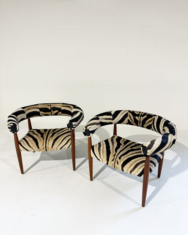 ON HOLD Ring Lounge Chairs in Zebra Hide