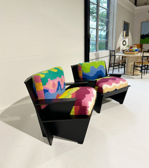 Arighi Lounge Chairs with Gabriela Hearst Cashmere Cushions