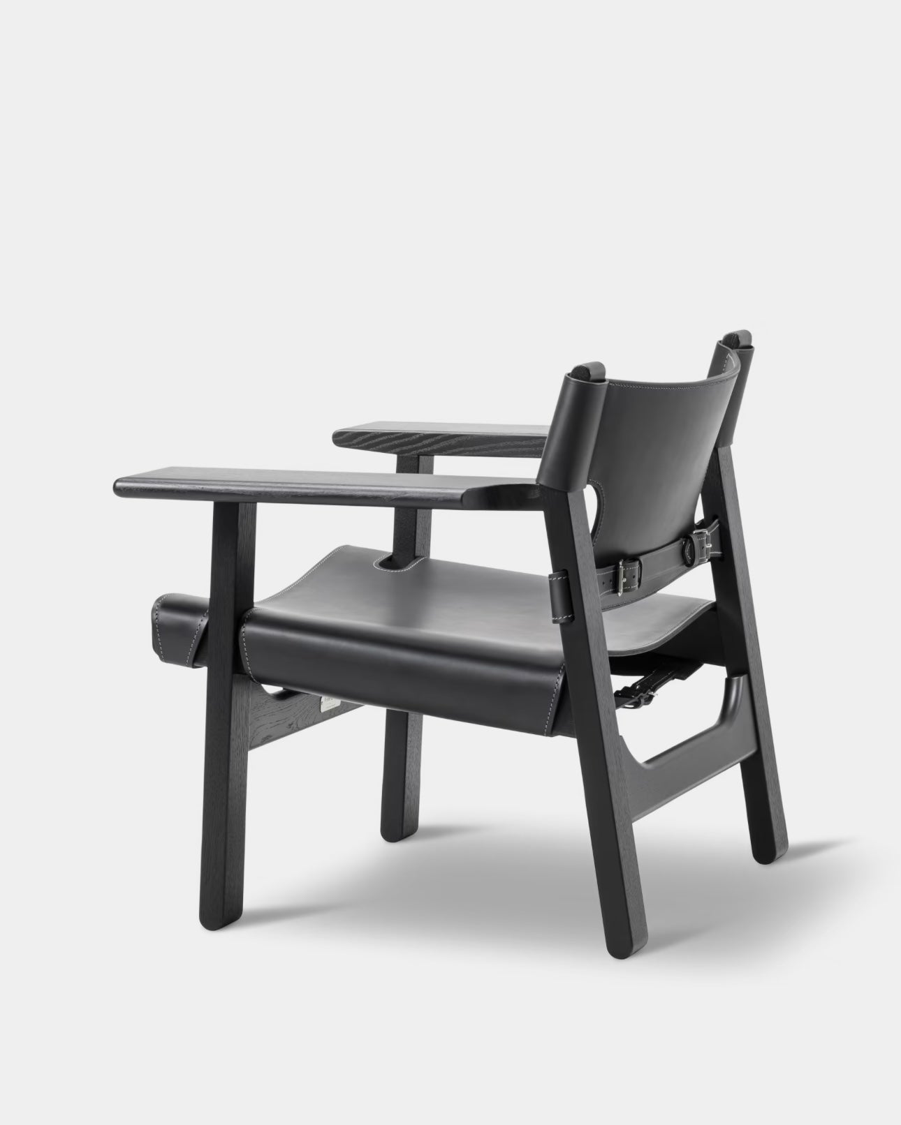 The Spanish Chair | Black Leather and Black Lacquered Oak