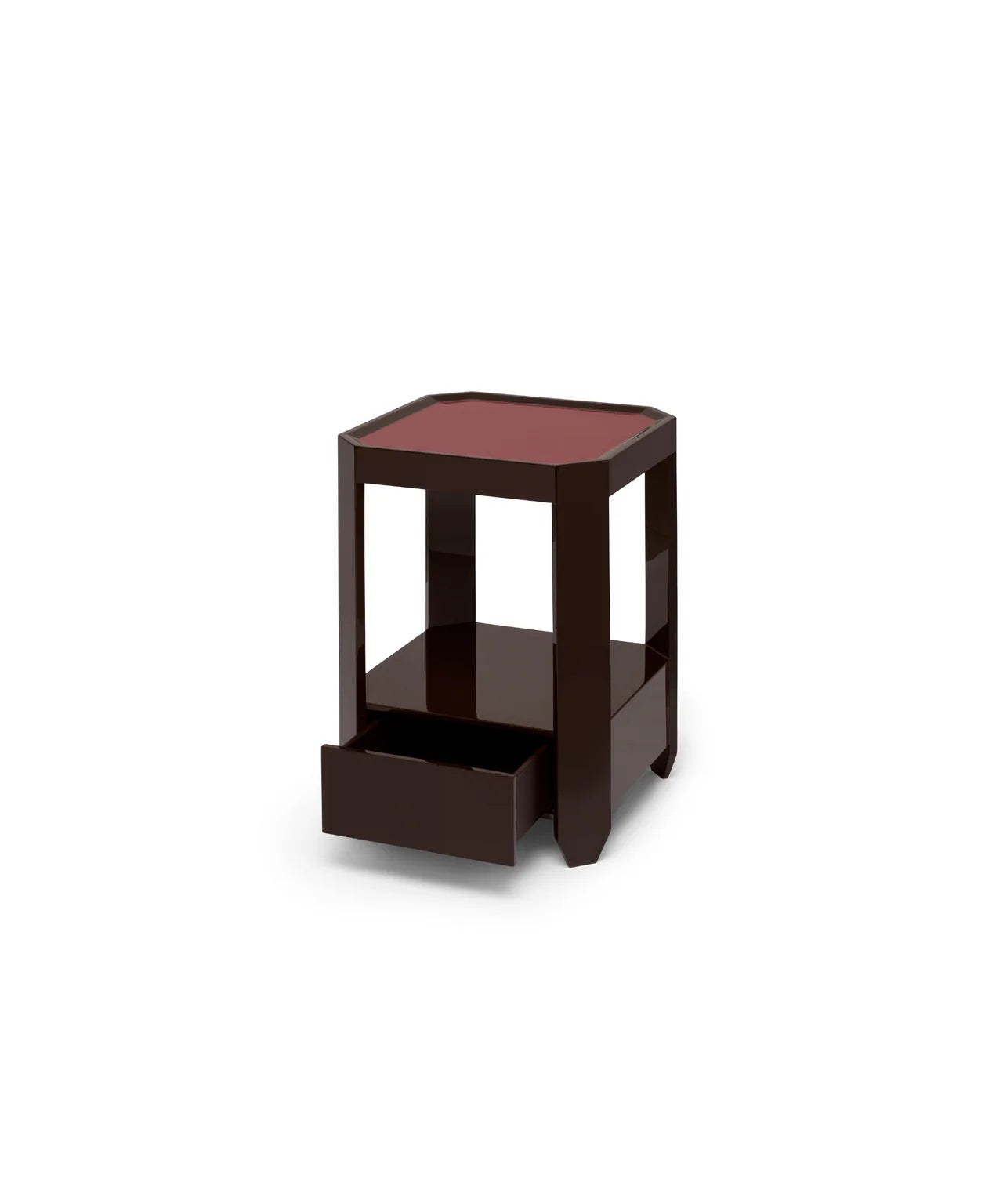 Felix Bedside Table | Bordeaux Red/Chocolate