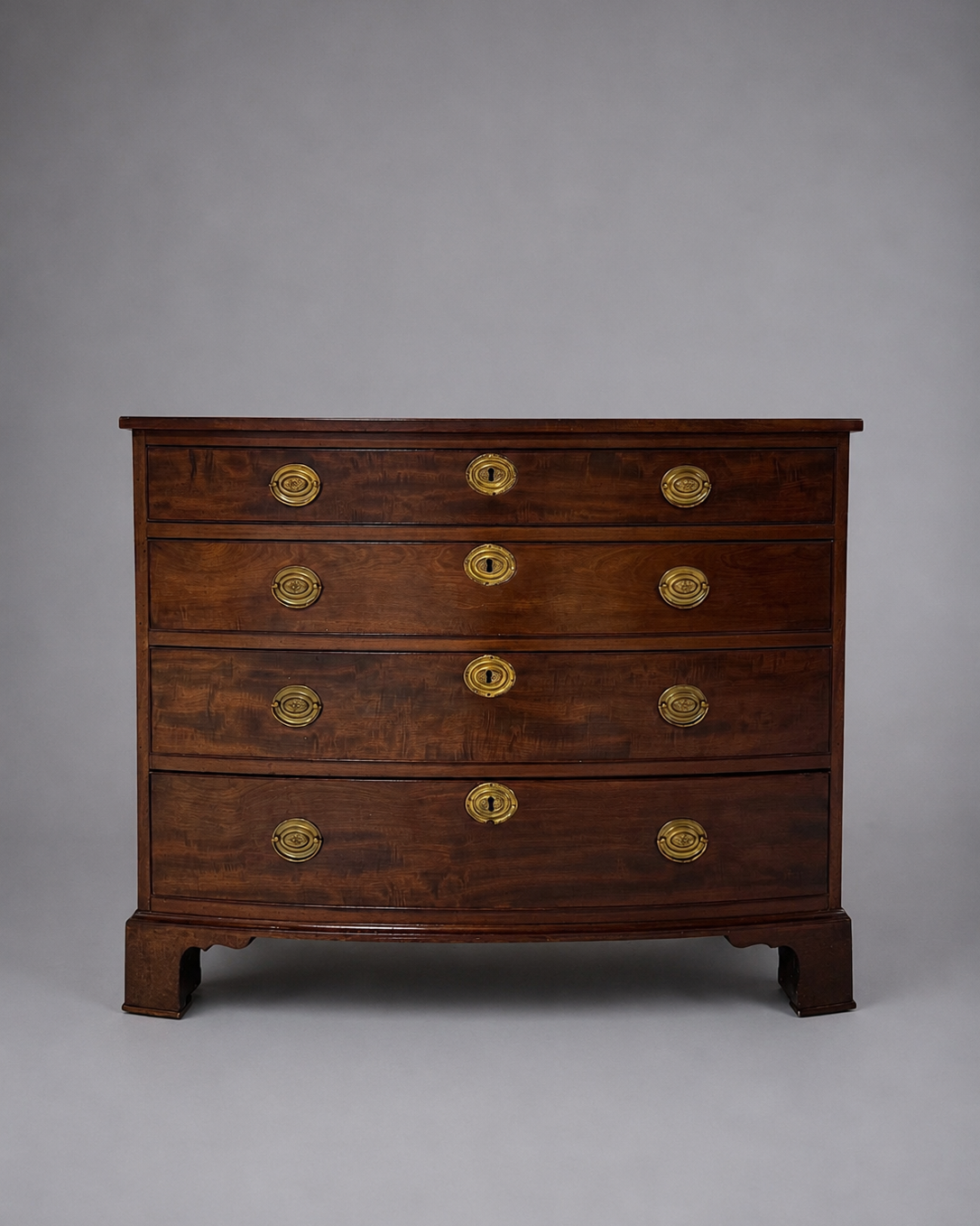 An Early 19th C. Massachusetts Bow Front Chest