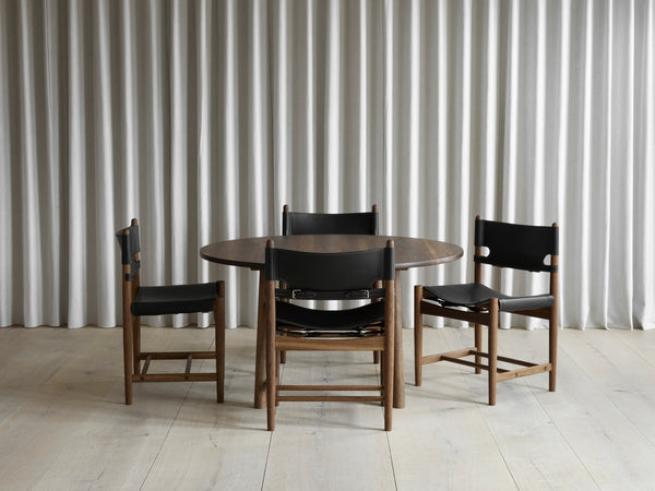 The Spanish Dining Chair | Black Leather and Smoked Oiled Oak