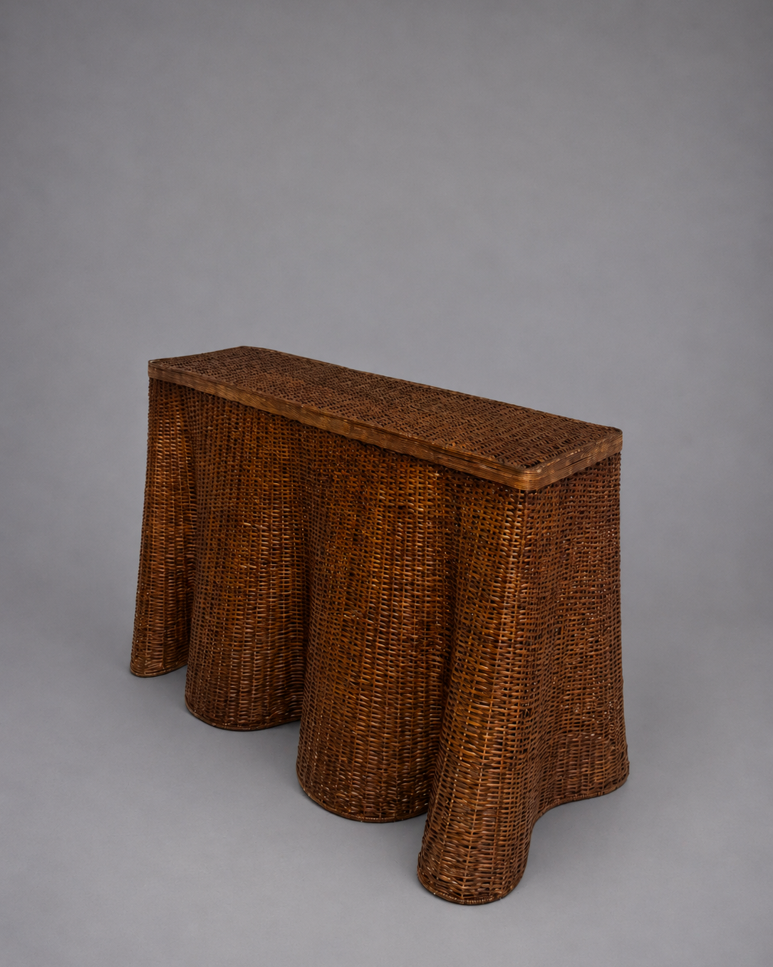 Vintage Wicker Console