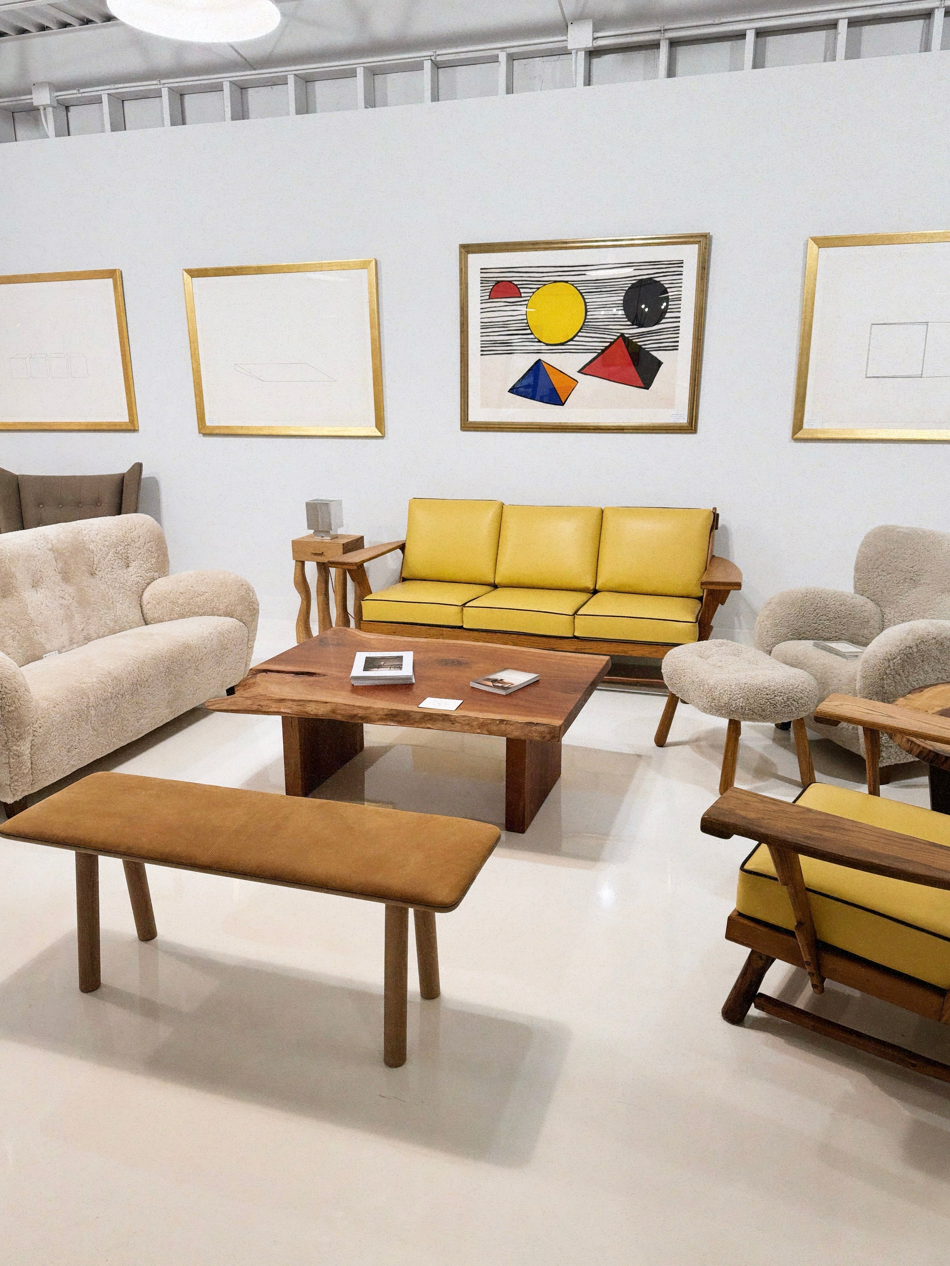 Russell Wright Sofa and Chair in Butter Italian Leather