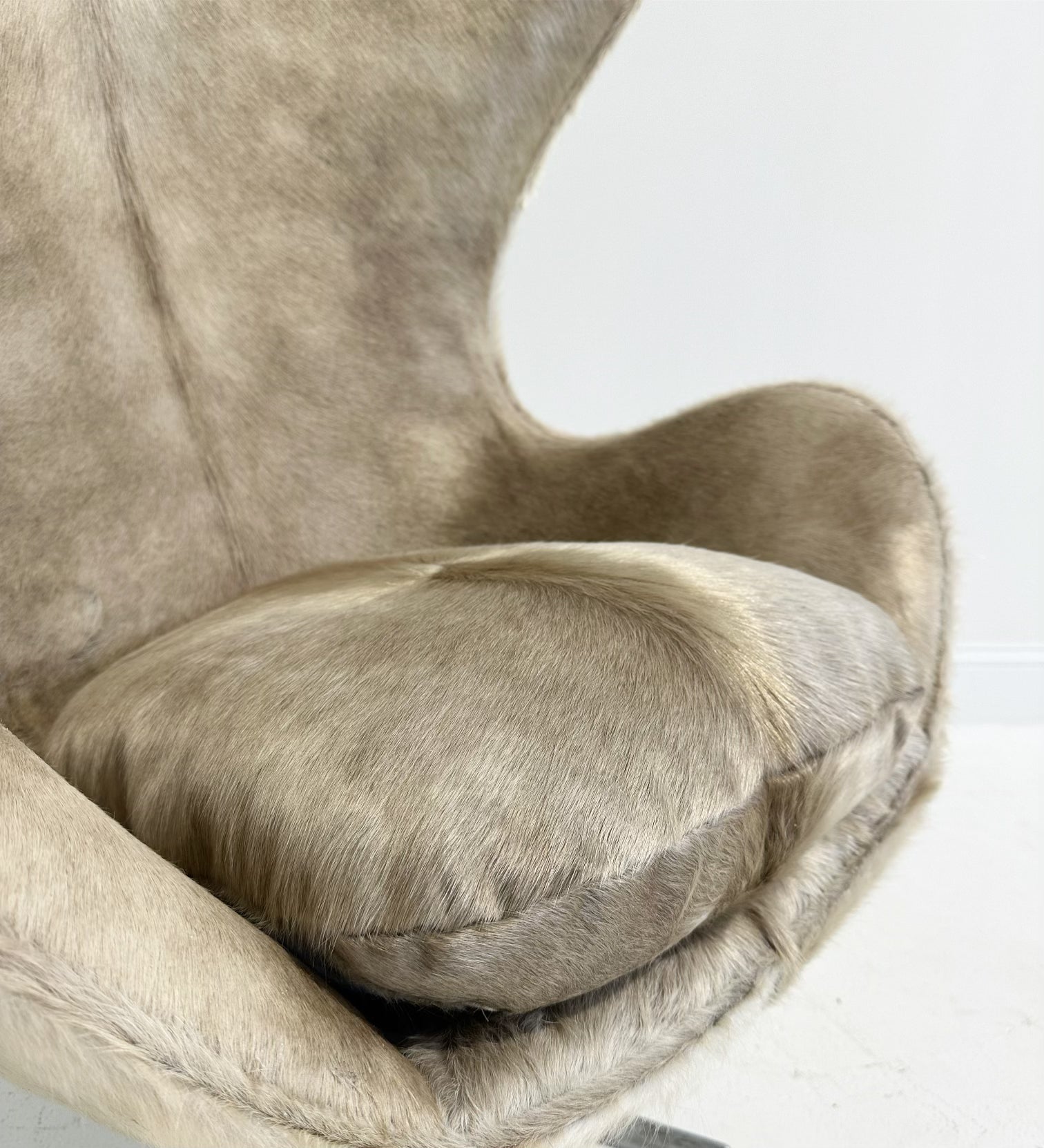 Egg Chair and Ottoman in Brazilian Cowhide