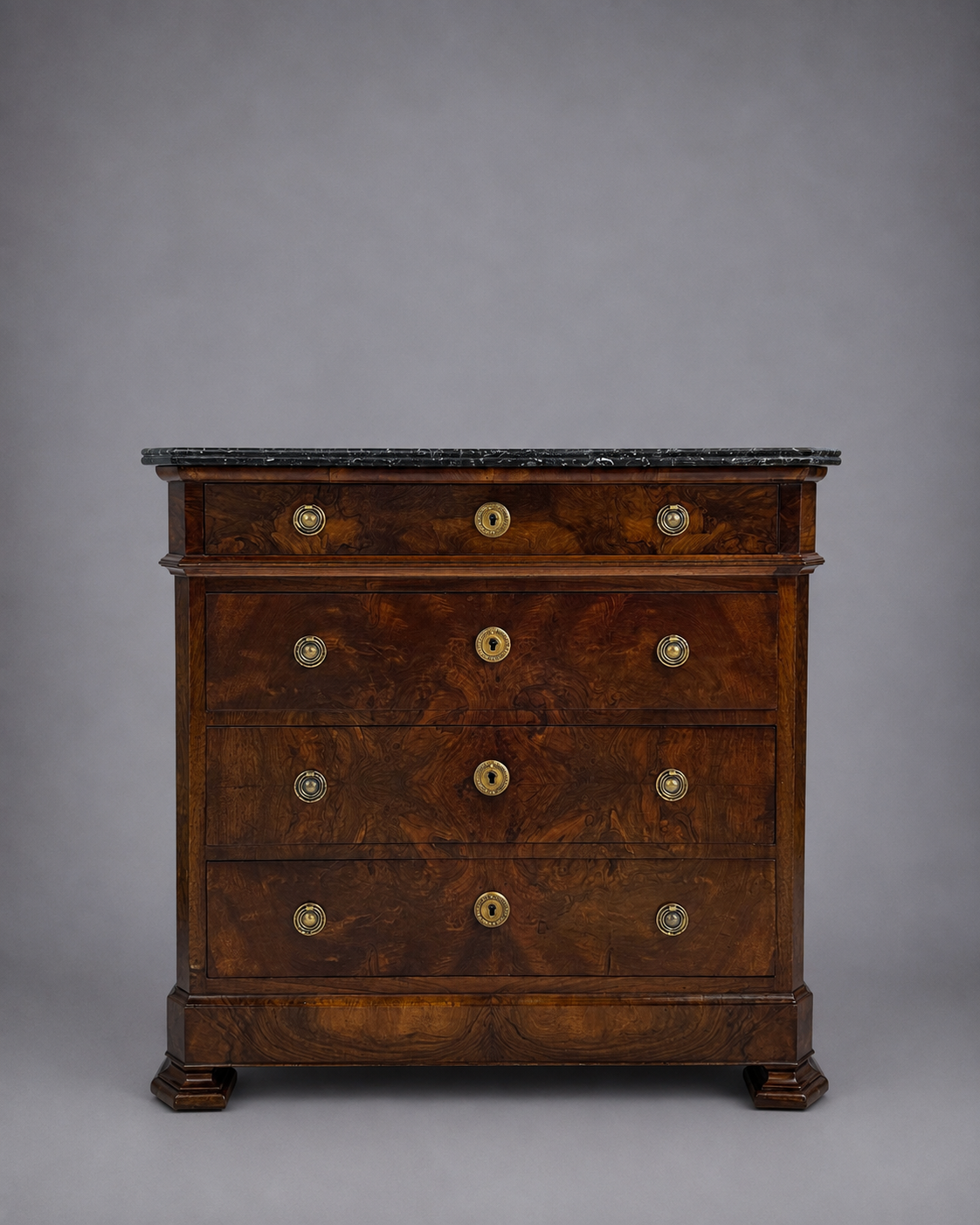 c. 1870 French Mahogany Louis Commode