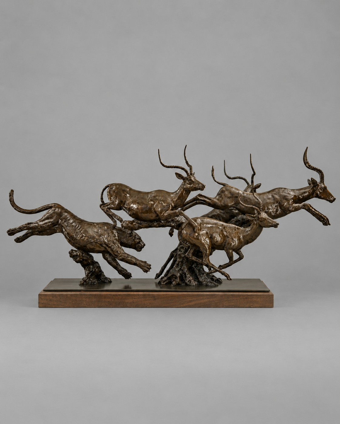Fair Chase – Leopard Chasing Four Impala