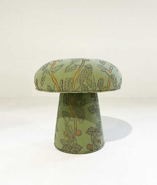 The Forsyth Mushroom Pouf in Beata Heuman Nettle Linen