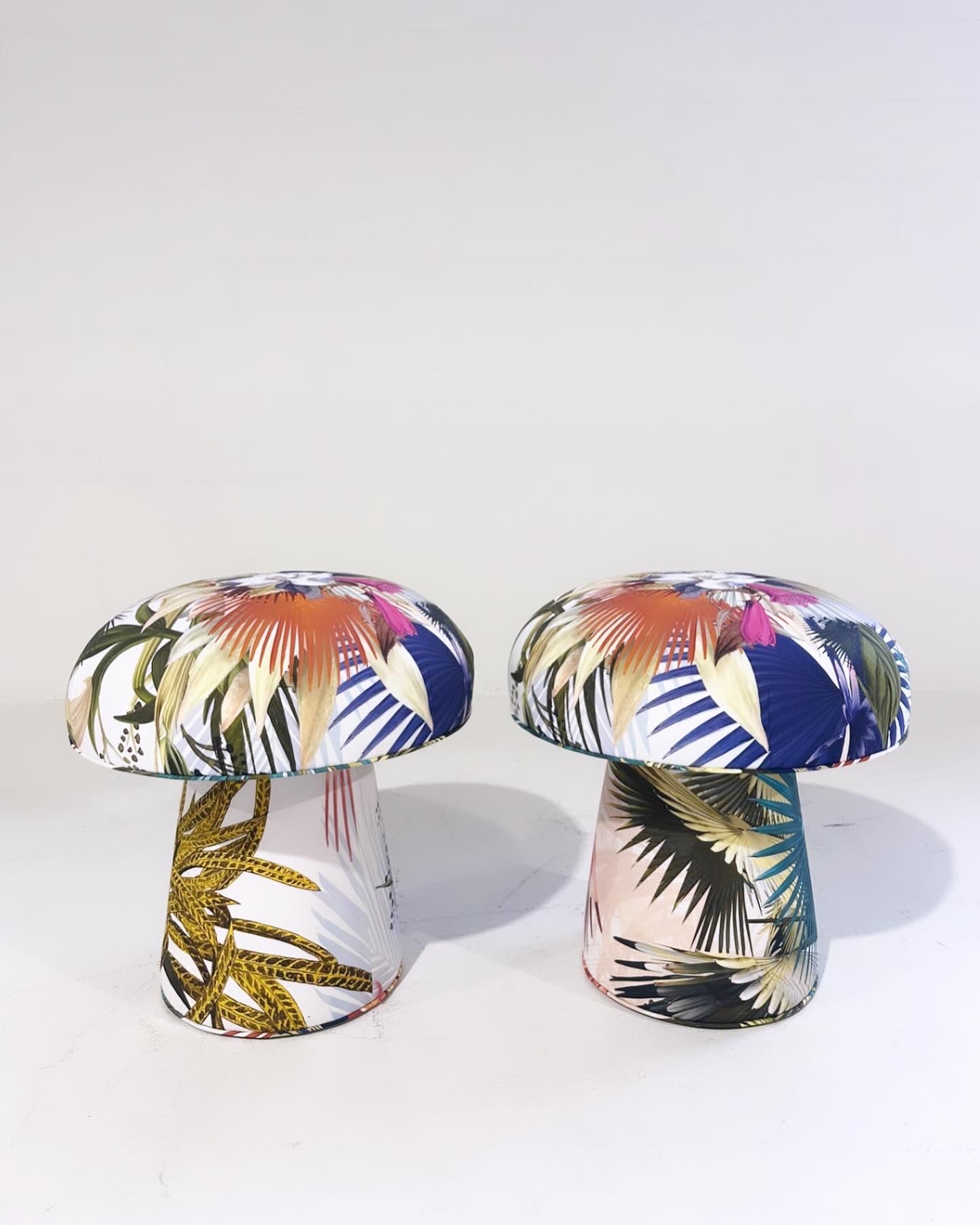 The Forsyth Mushroom Pouf in Christian Lacroix Oiseau de Bengale Camelia