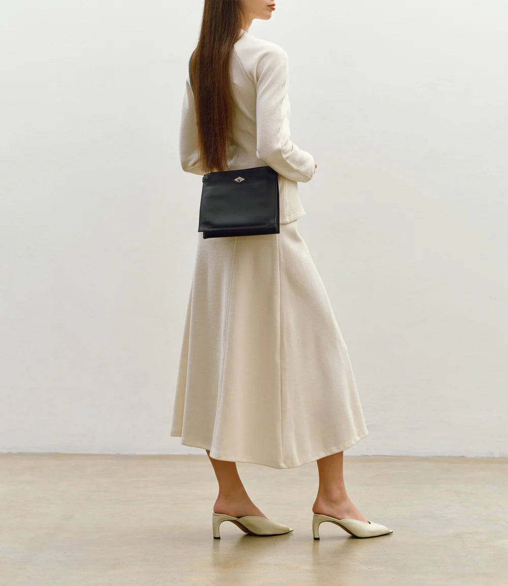 Stowaway Crossbody in Soft Grain Leather Black
