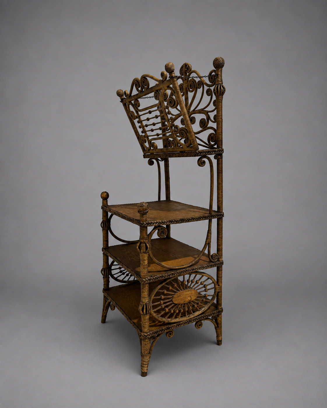 Vintage Wicker Magazine / Book Shelf