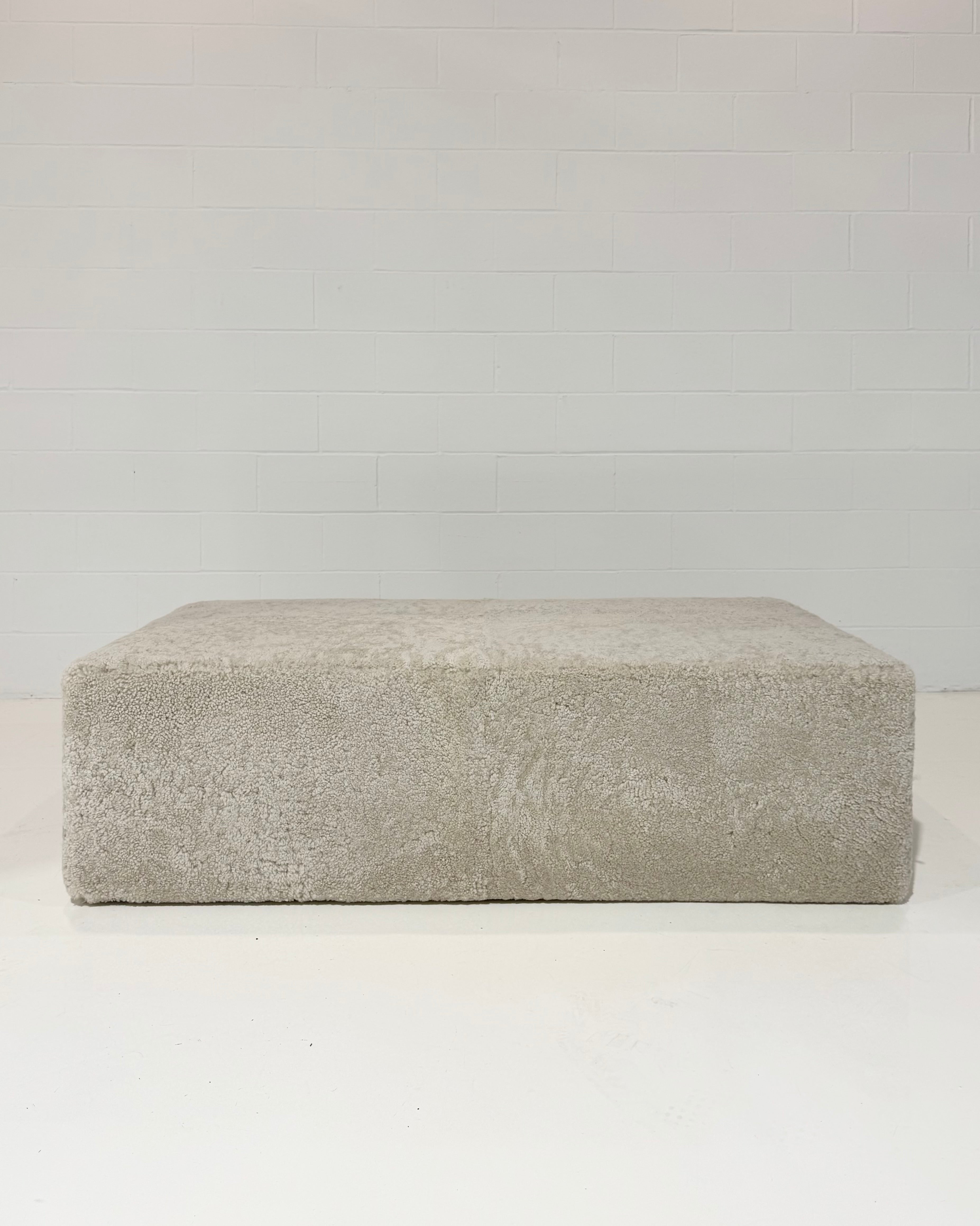 The Forsyth Ottoman in Shearling