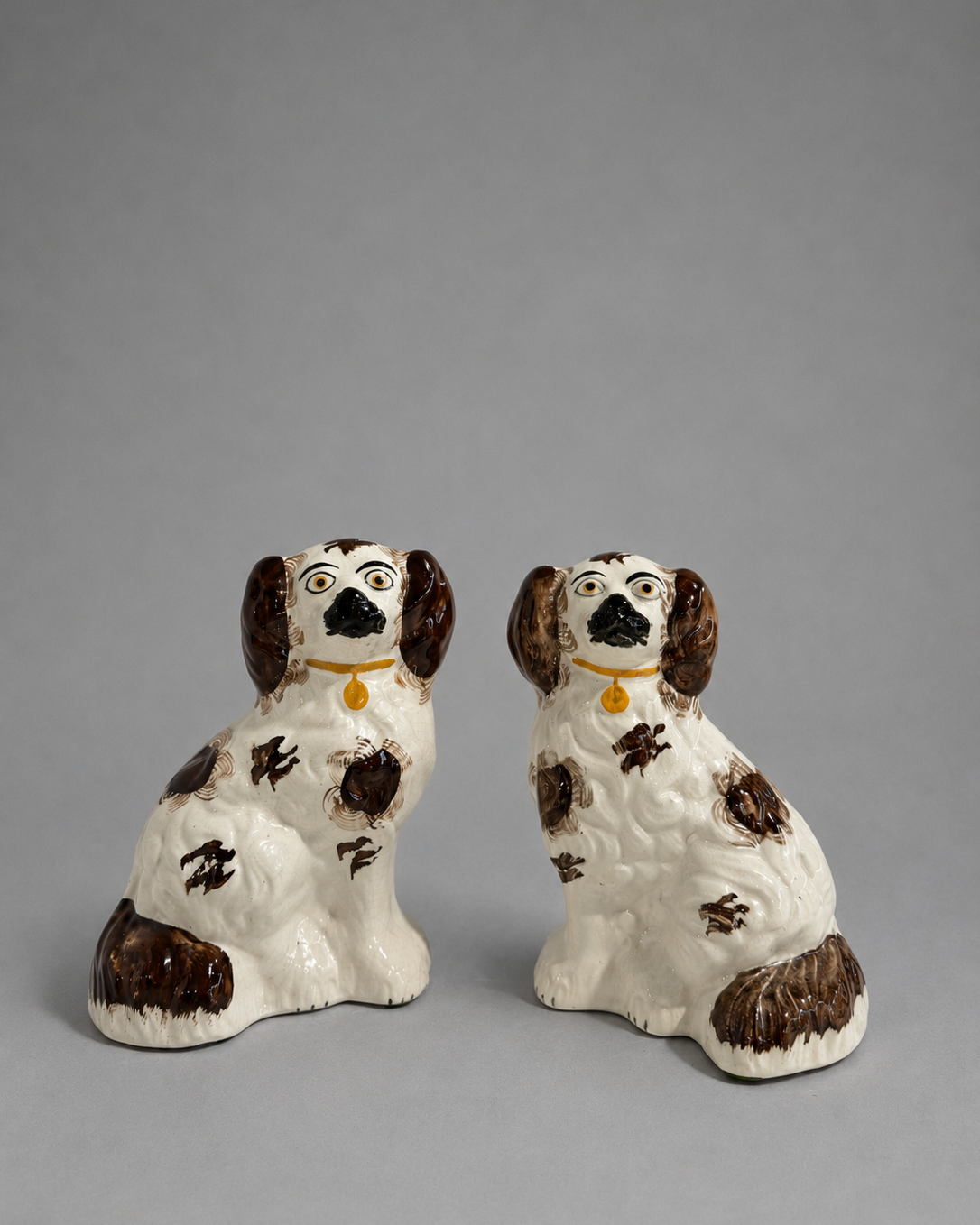 Pair of Antique English Staffordshire Dogs