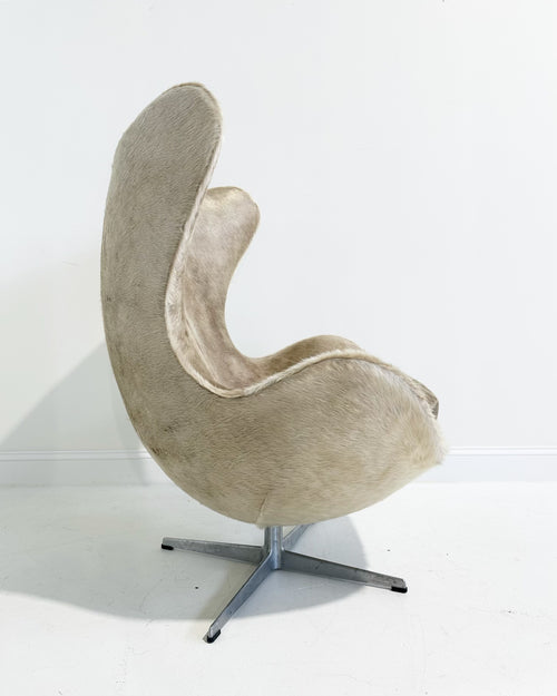 Egg Chair and Ottoman in Brazilian Cowhide