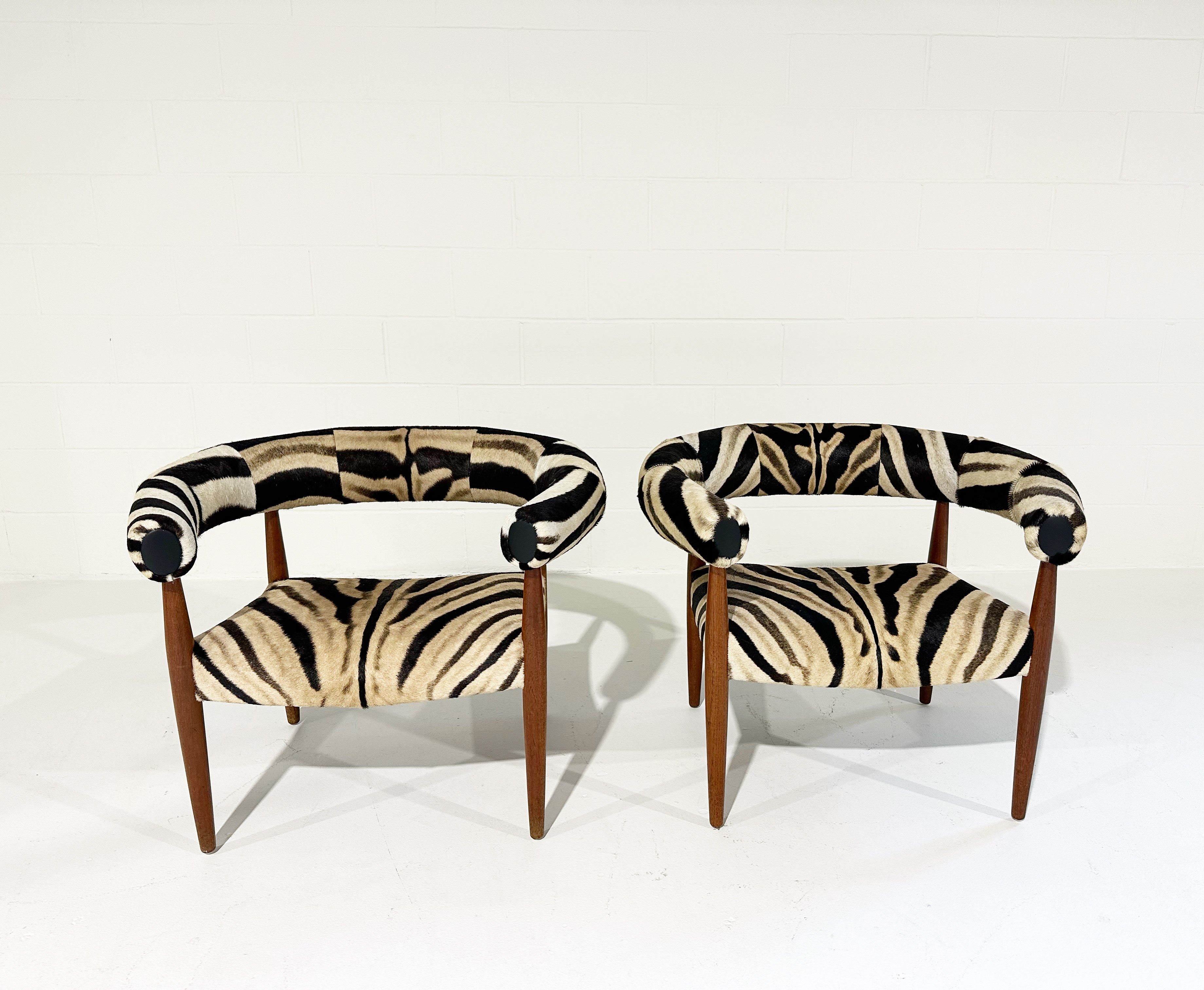 Ring Lounge Chairs in Zebra Hide