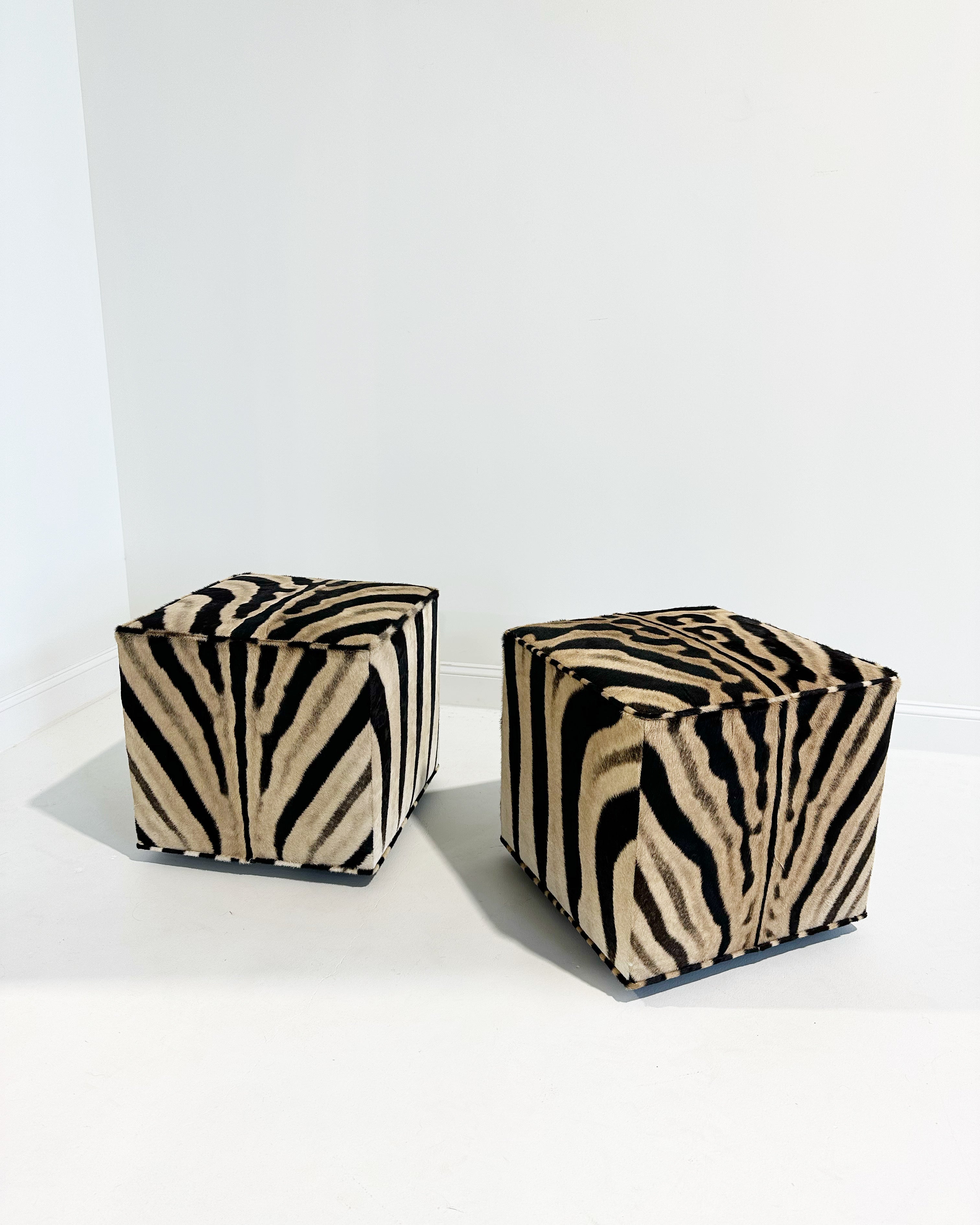 The Forsyth Cube Ottoman in Zebra