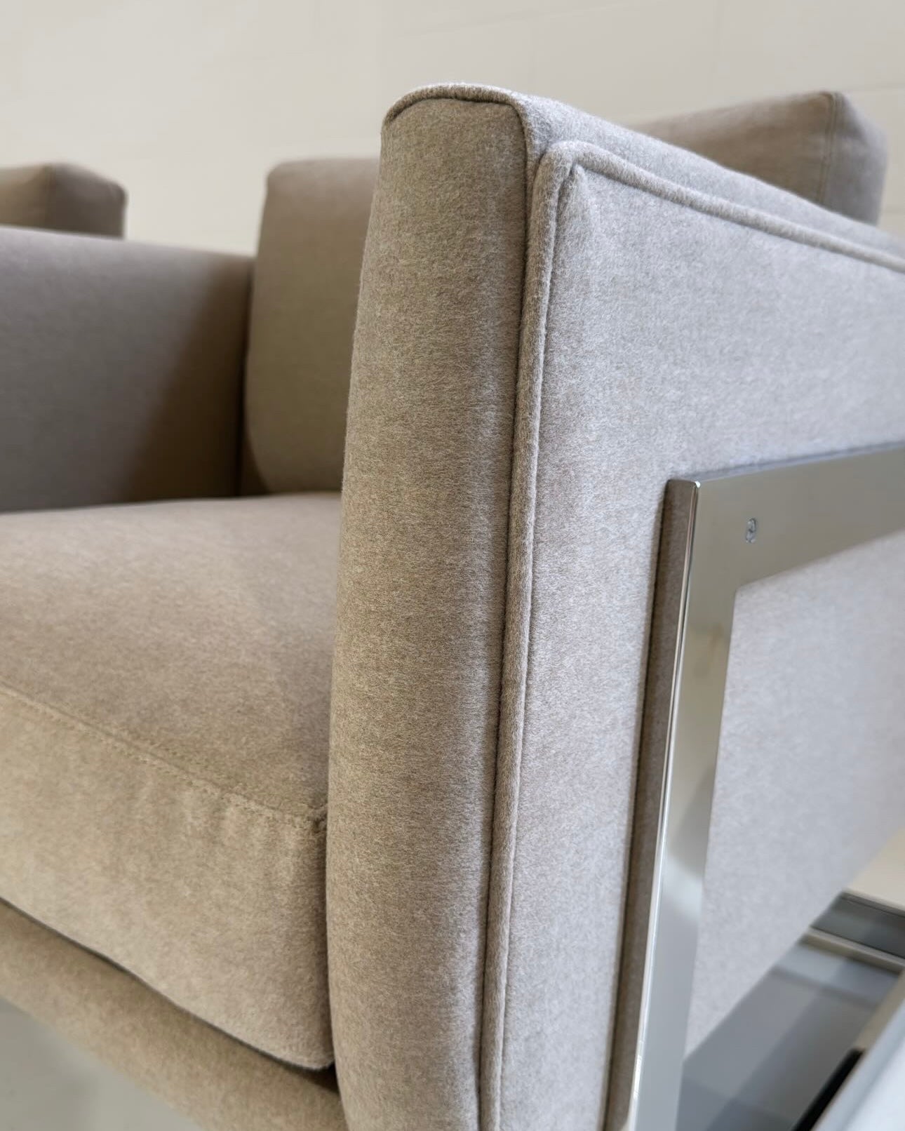Design Classic 989 Chairs in Loro Piana Cashmere Wool, Pair