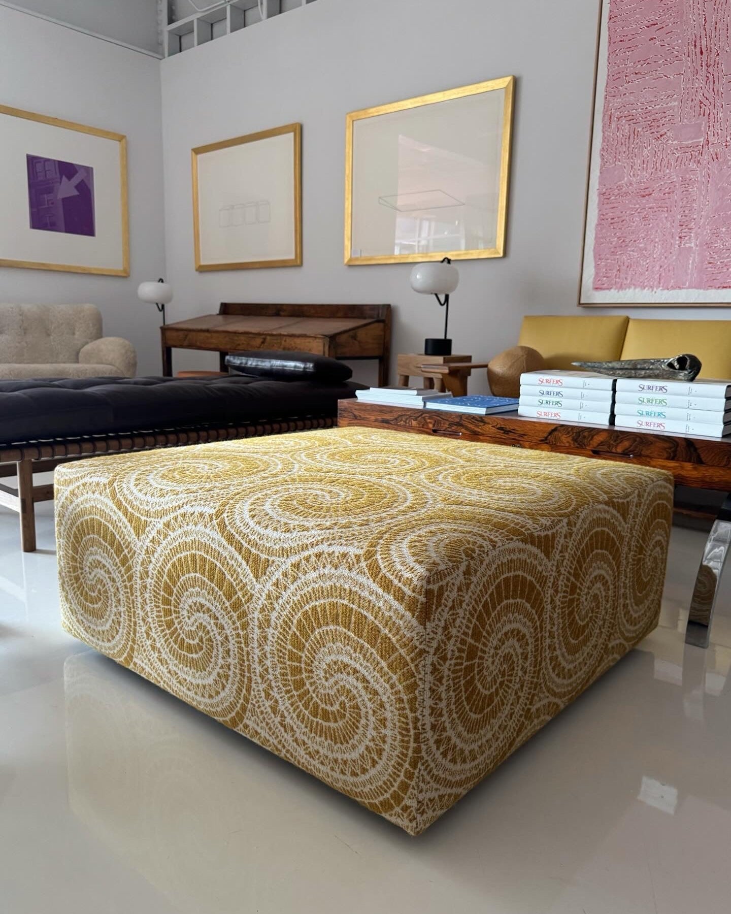 The Forsyth Ottoman in BDDW Fabric