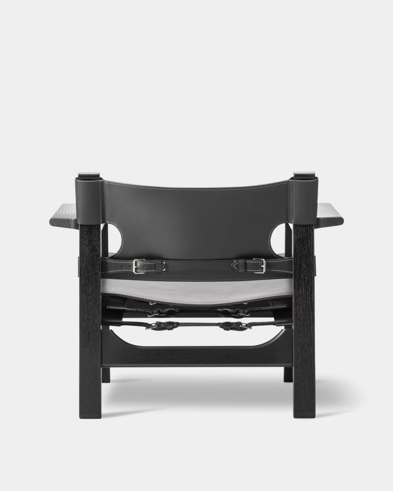 The Spanish Chair | Black Leather and Black Lacquered Oak