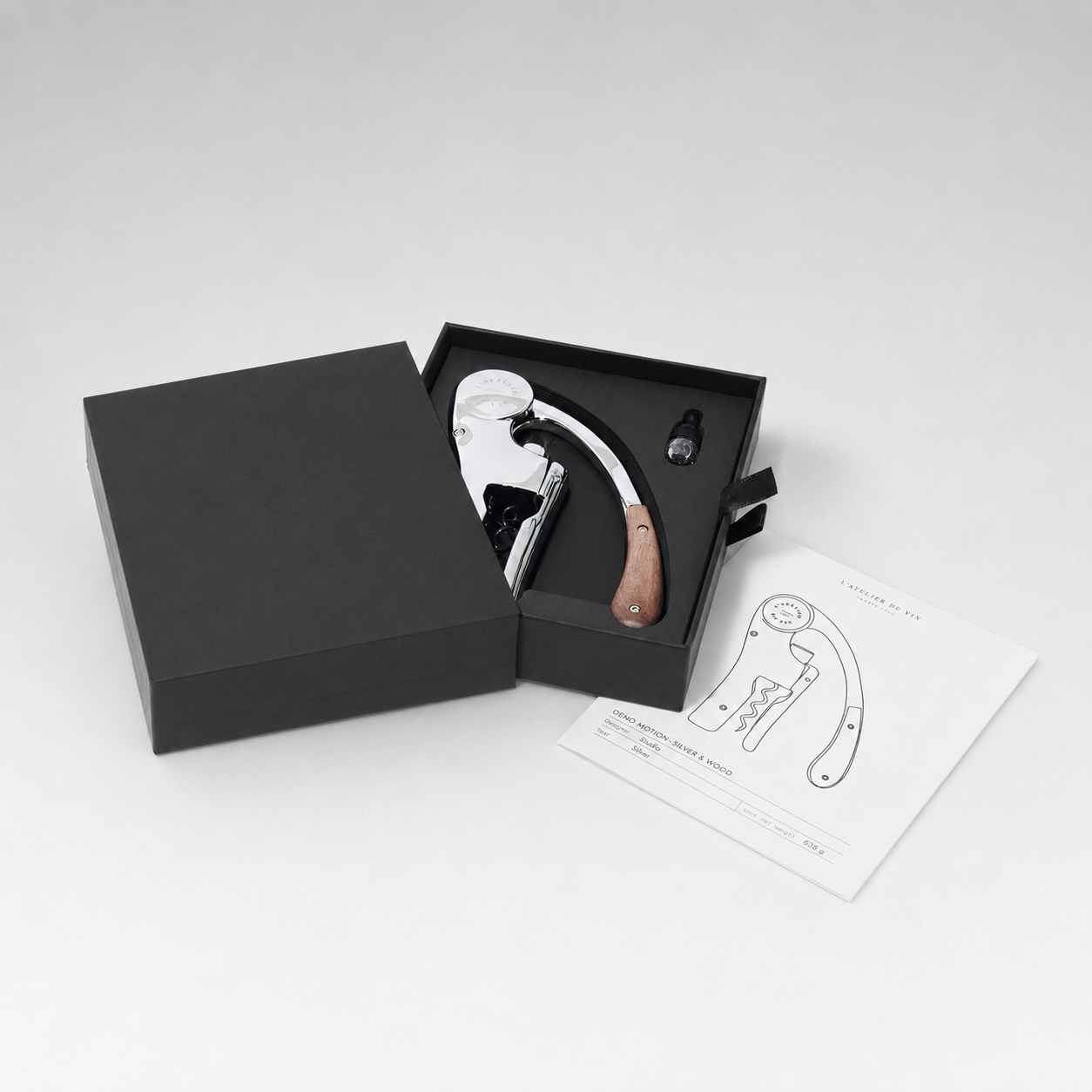 Oeno Motion Corkscrew - Silver & Wood