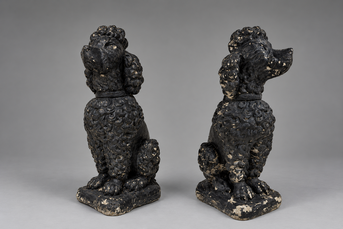 Cast Iron Poodles, Pair