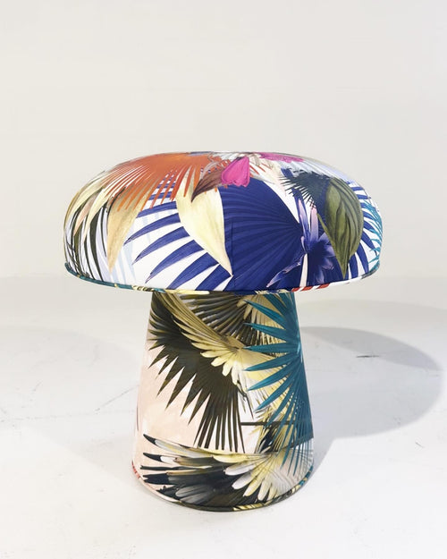 The Forsyth Mushroom Pouf in Christian Lacroix Oiseau de Bengale Camelia