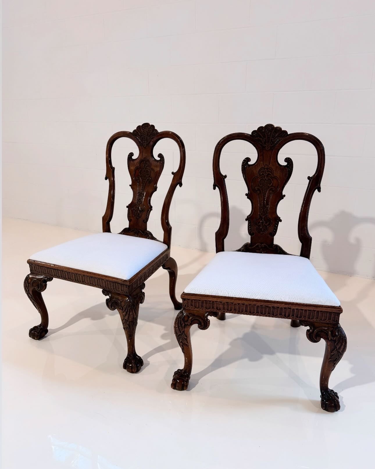 A Fine Pair of George II Walnut Side Chairs