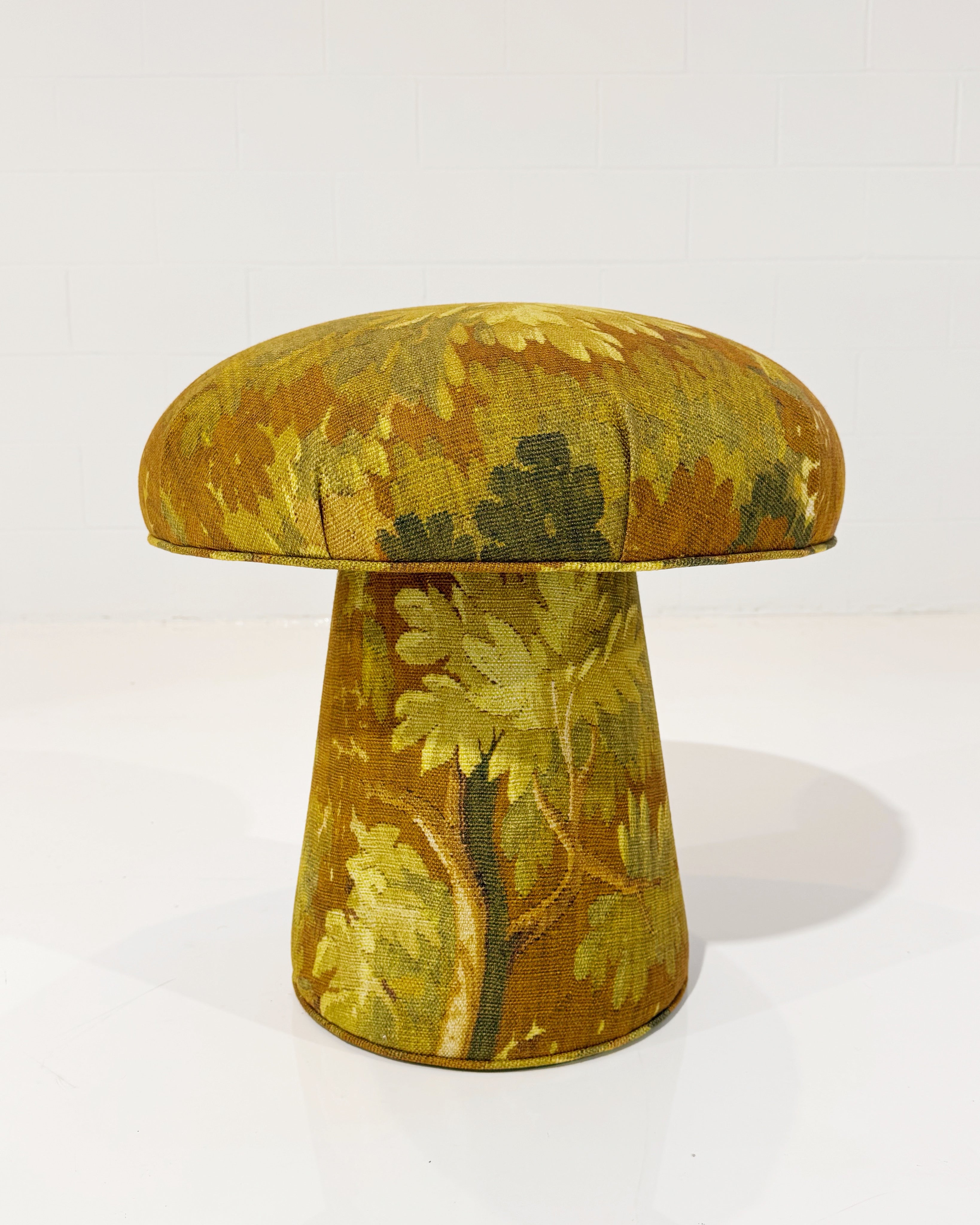 The Forsyth Mushroom Pouf in Dedar 'Schwarzwald' Automne