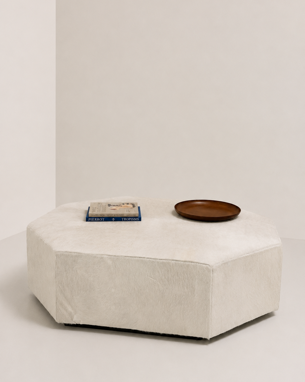 The Forsyth Octo Ottoman in Cowhide, 48 x 60 in