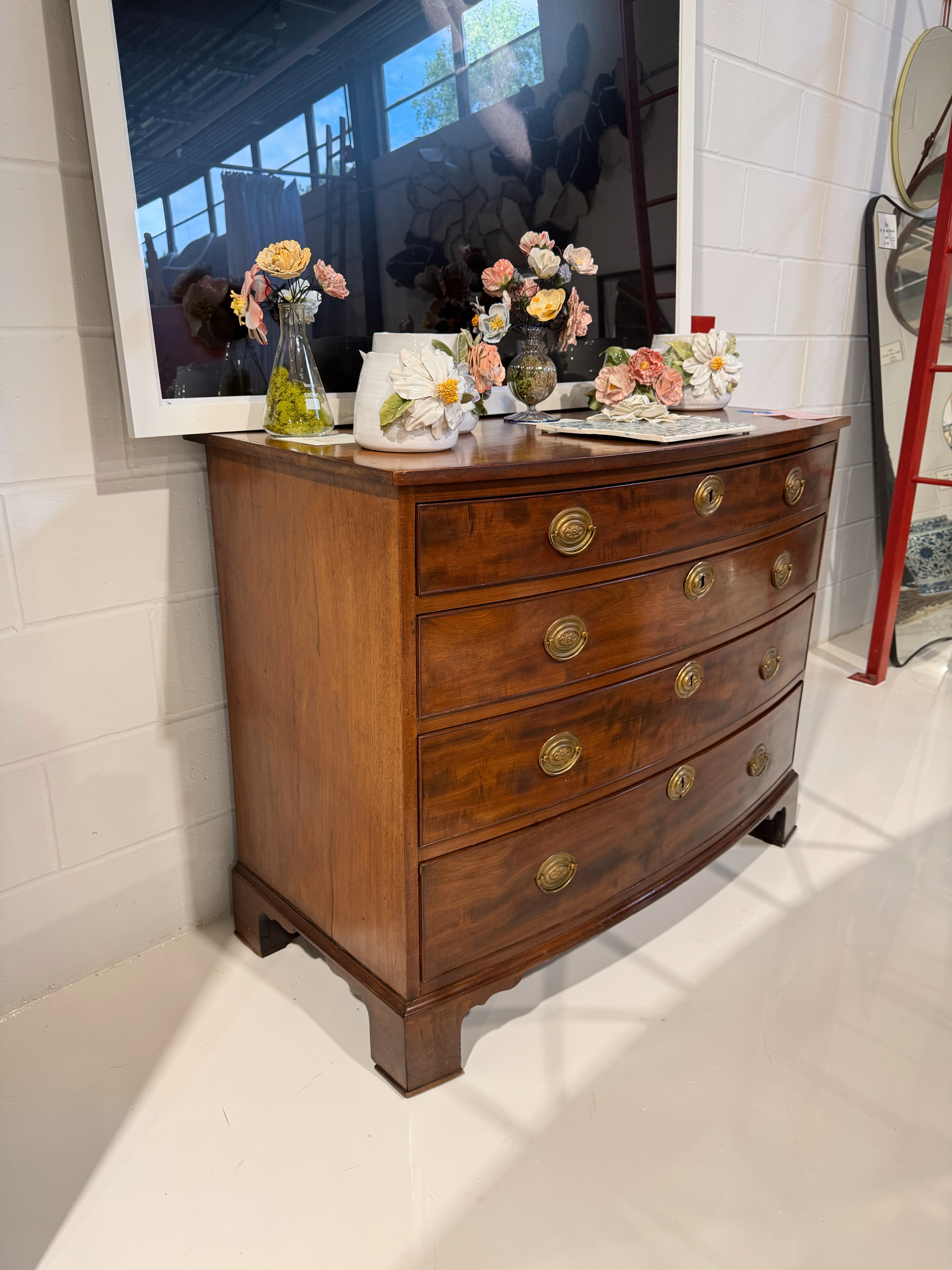 An Early 19th C. Massachusetts Bow Front Chest