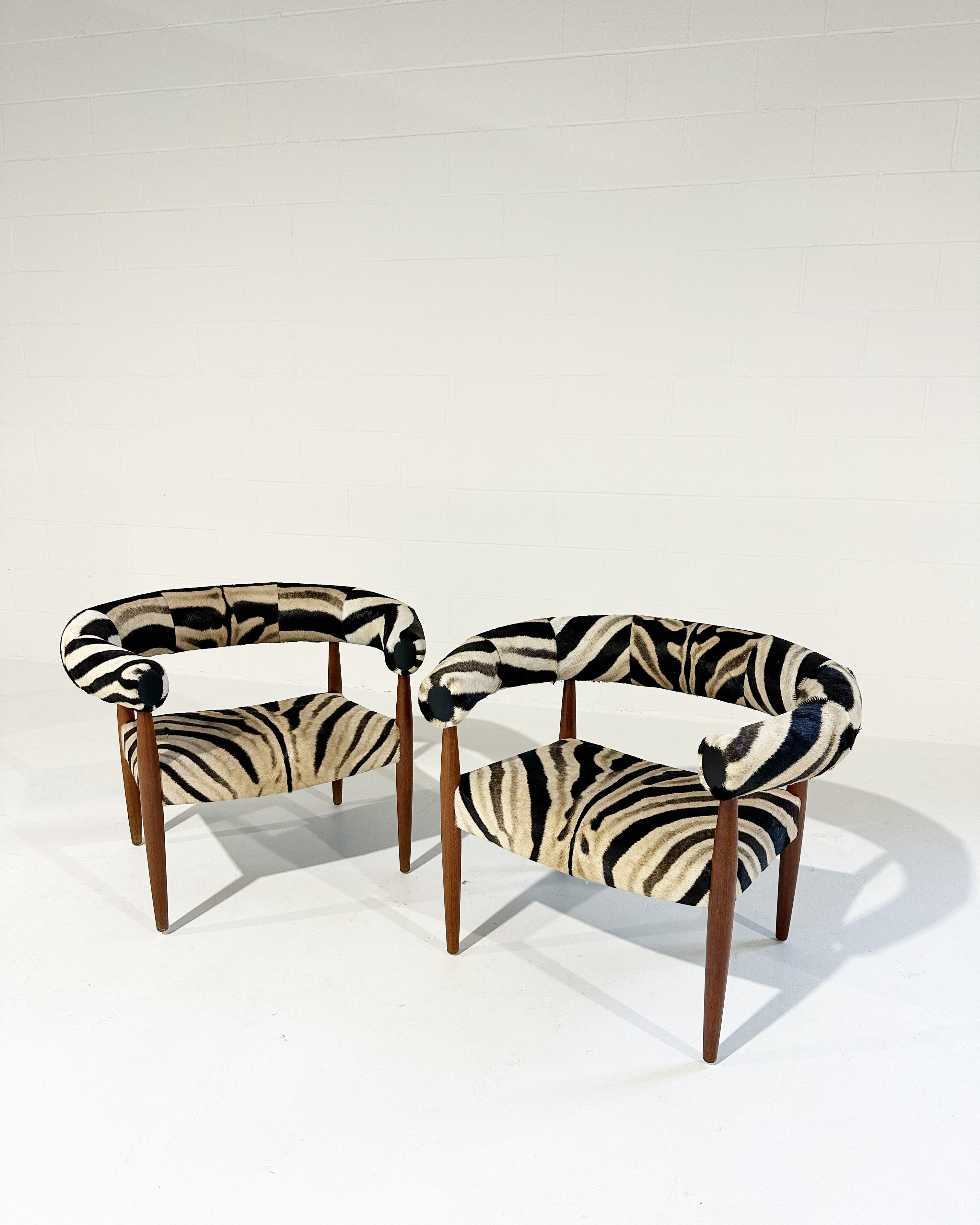 Ring Lounge Chairs in Zebra Hide