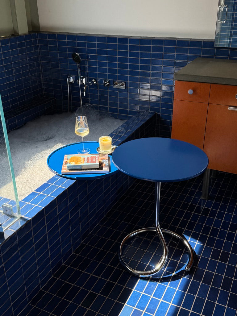 The 5–9 TV Tray Table, Bathroom Tile Blue